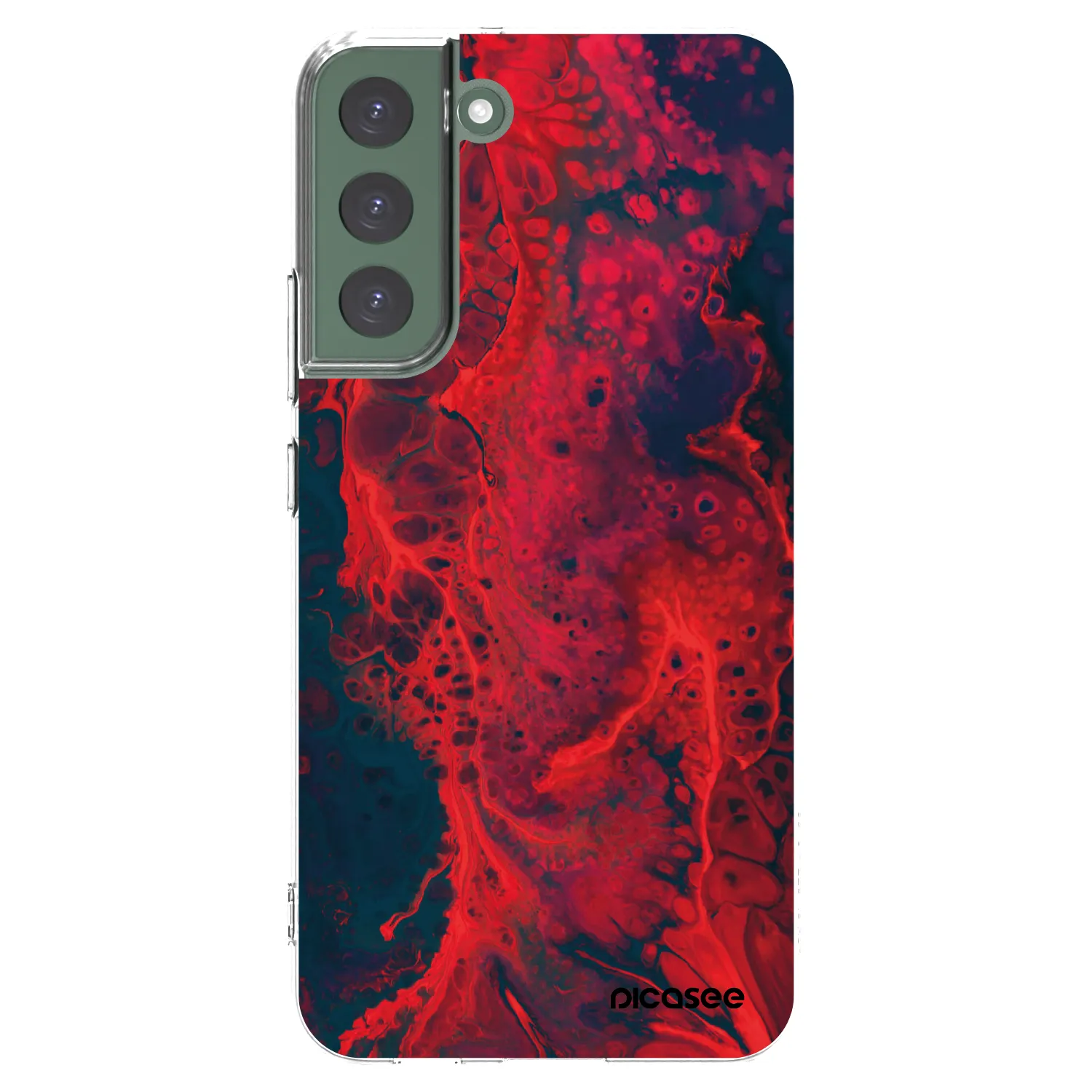 Picasee Samsung Galaxy S22+ 5G Hülle - Transparentes Silikon - Organic red