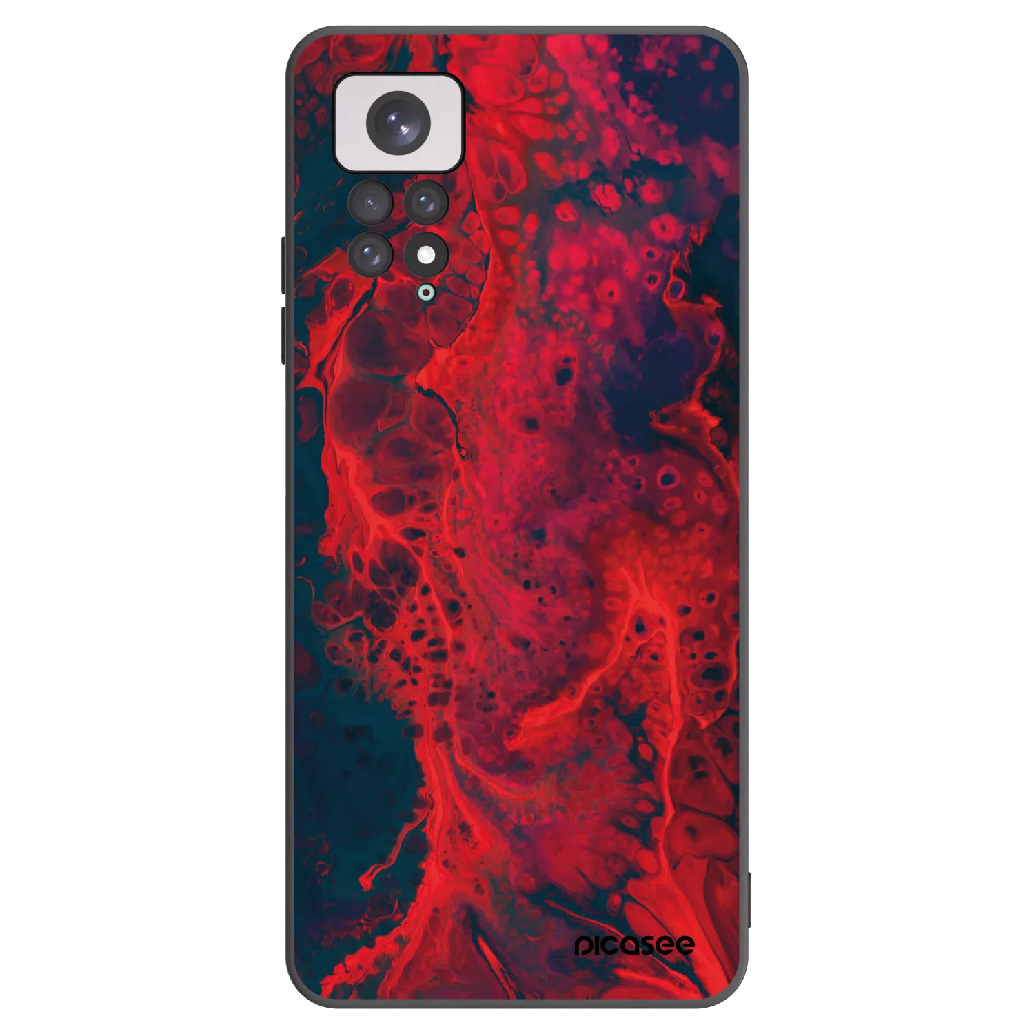 Picasee Xiaomi Redmi Note 11 Hülle - Schwarzes Silikon - Organic red
