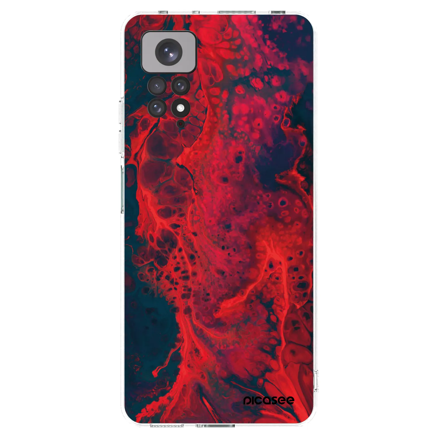 Picasee Xiaomi Redmi Note 11S 4G Hülle - Transparentes Silikon - Organic red