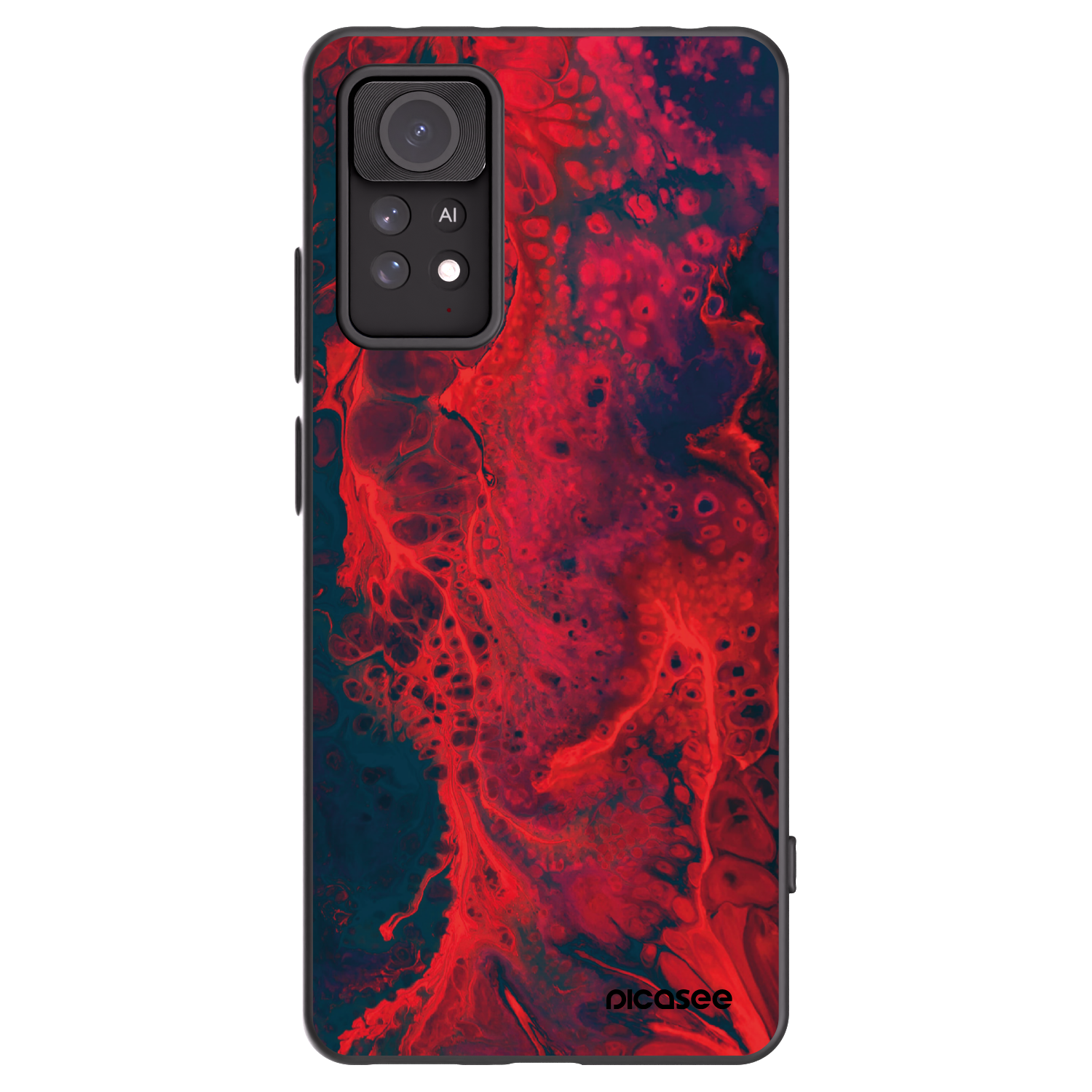 Picasee Xiaomi Redmi Note 11 Pro Hülle - Schwarzes Silikon - Organic red