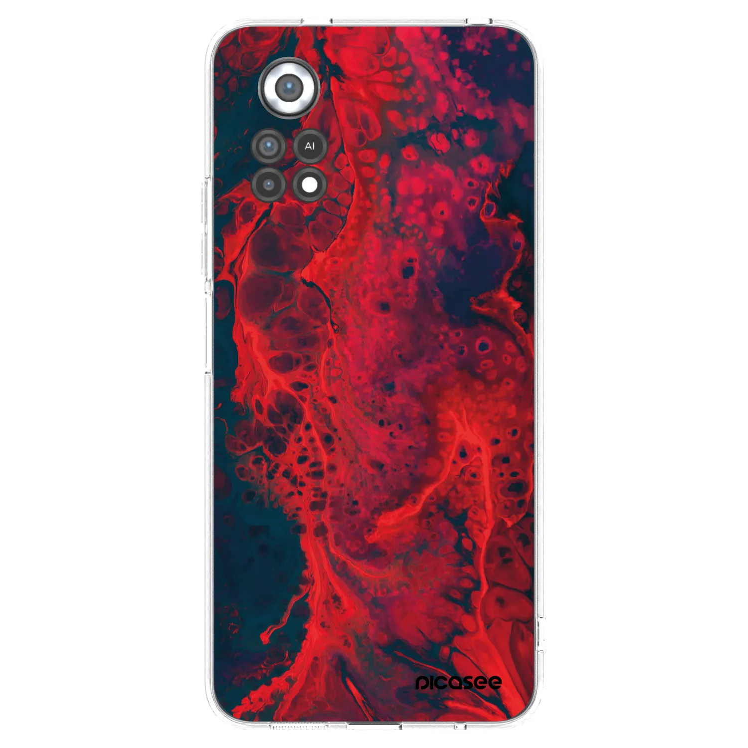 Picasee Xiaomi Poco X4 Pro 5G Hülle - Transparentes Silikon - Organic red