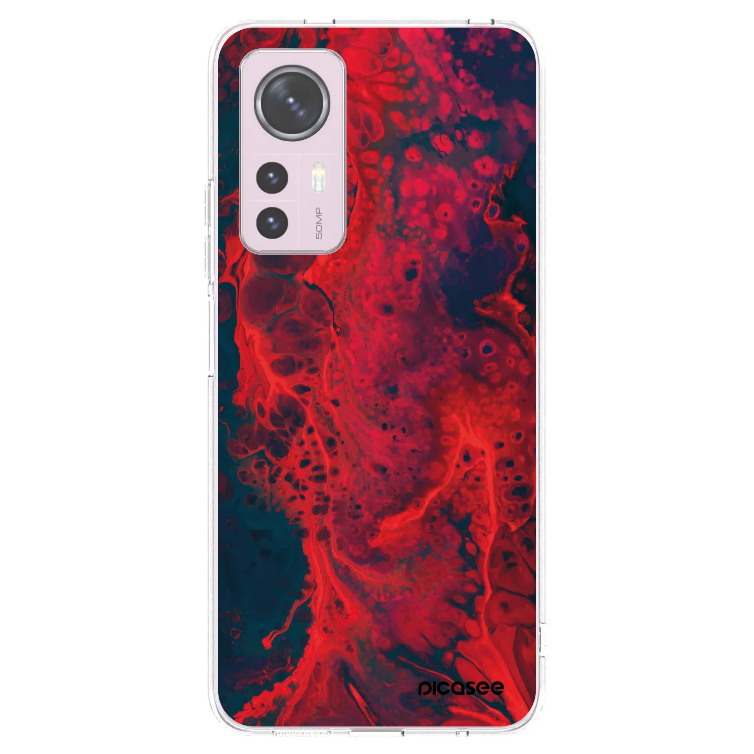 Picasee Xiaomi 12 Hülle - Transparentes Silikon - Organic red