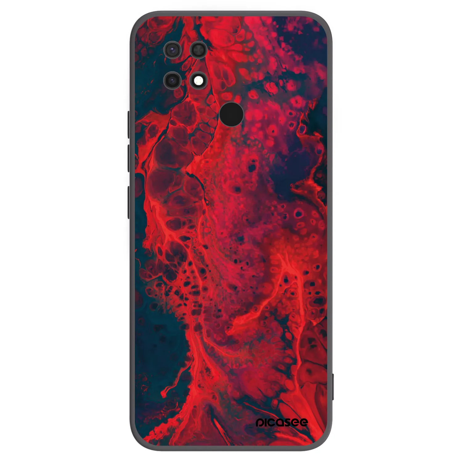 Picasee Xiaomi Redmi 10C Hülle - Schwarzes Silikon - Organic red