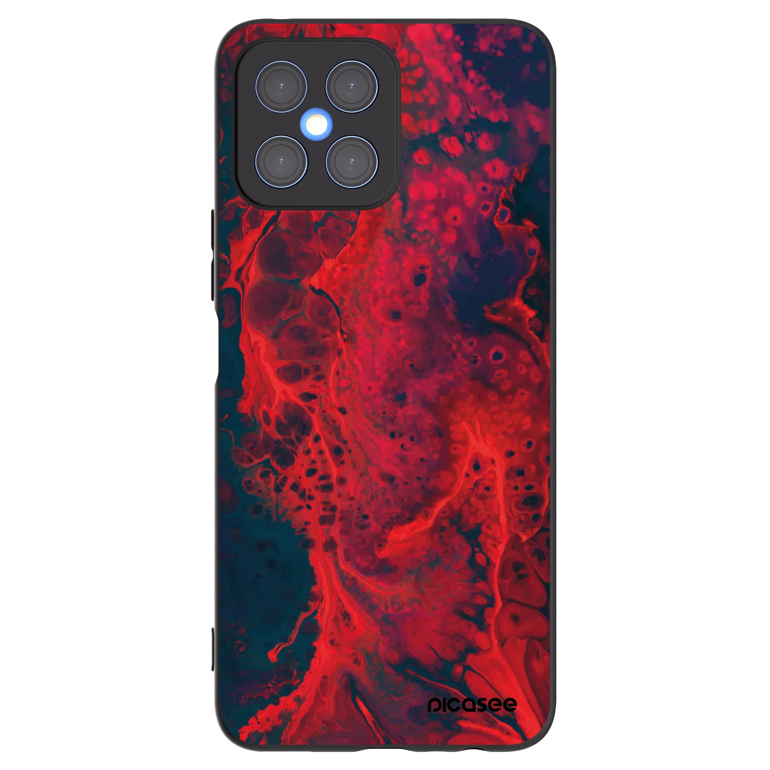 Picasee Honor X8 4G Hülle - Schwarzes Silikon - Organic red