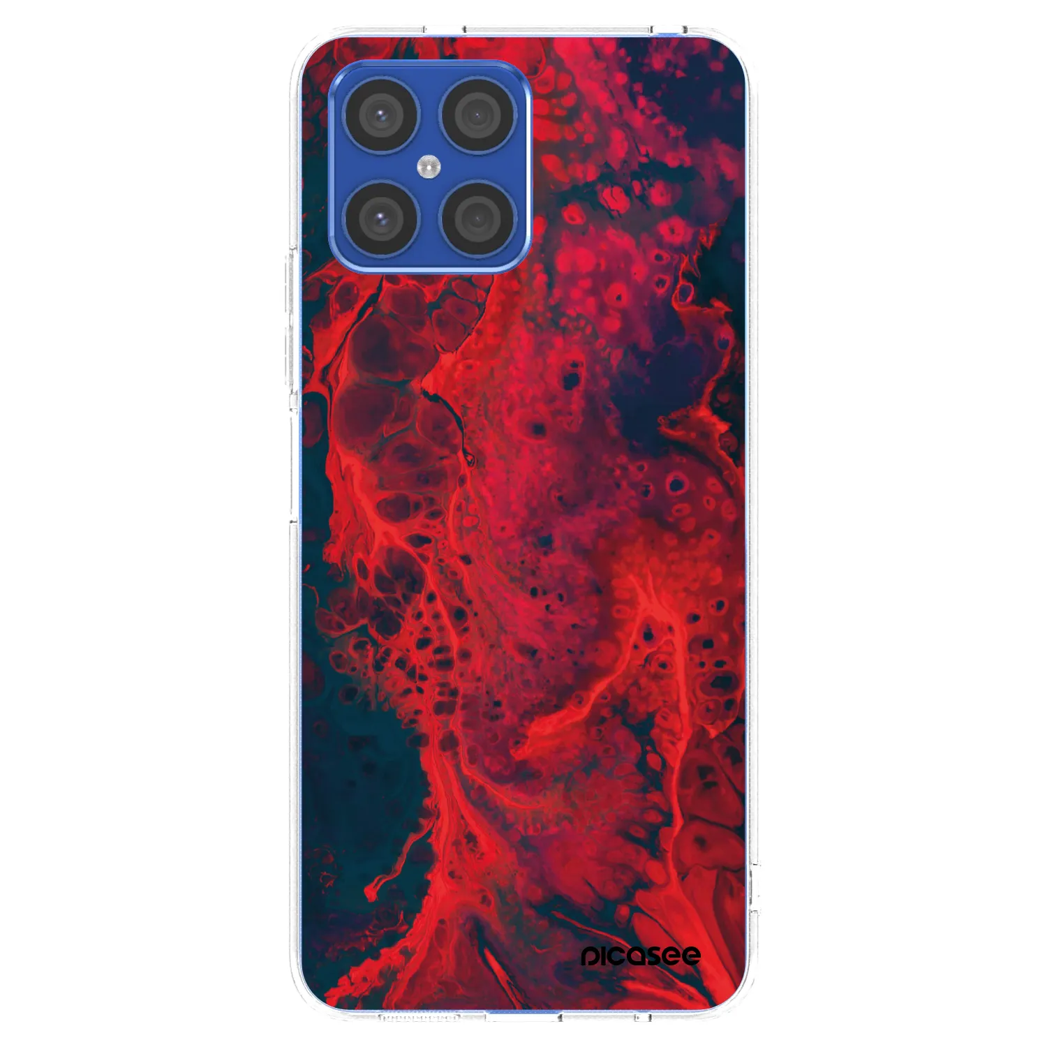 Picasee Honor X8 4G Hülle - Transparentes Silikon - Organic red