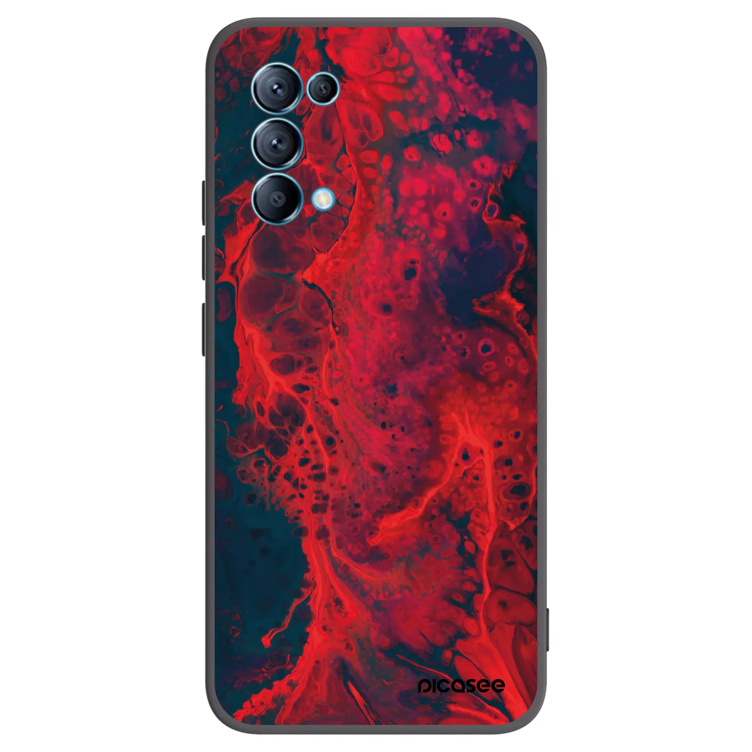 Picasee OPPO Reno 5 5G Hülle - Schwarzes Silikon - Organic red
