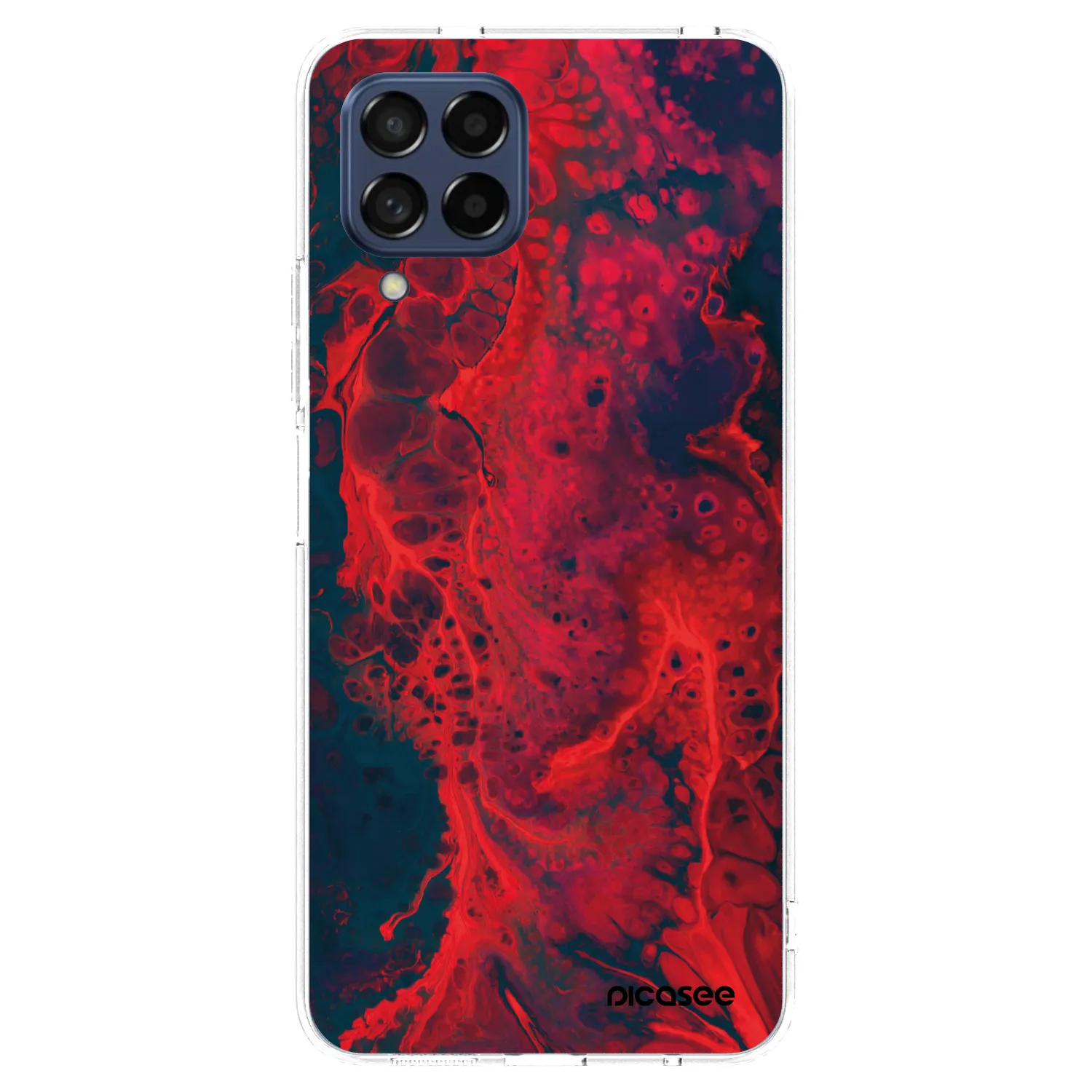 Picasee Samsung Galaxy M53 5G Hülle - Transparentes Silikon - Organic red