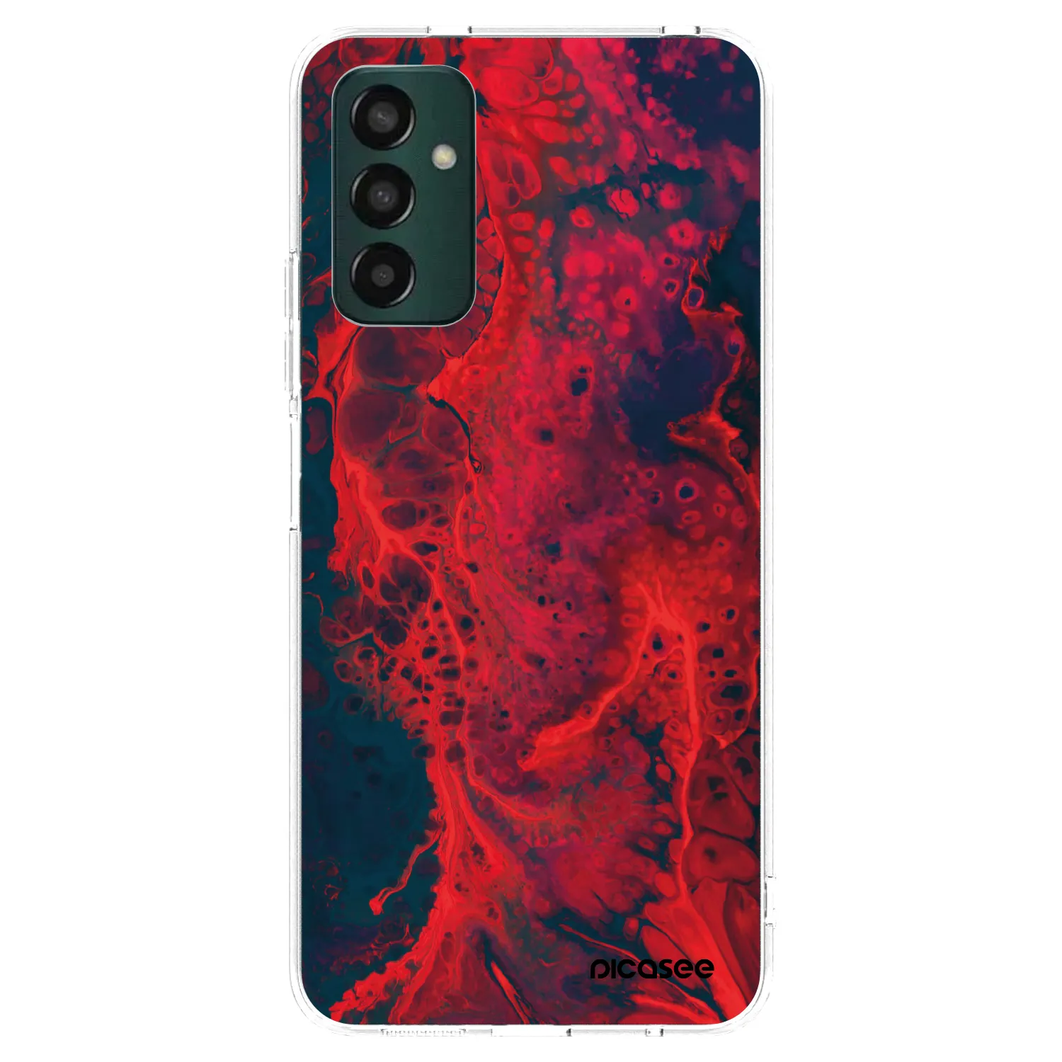 Picasee Samsung Galaxy M13 M135F Hülle - Transparentes Silikon - Organic red