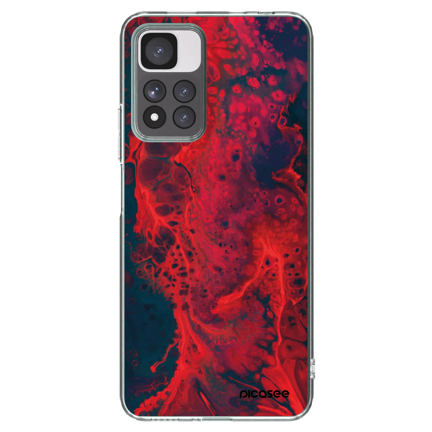 Picasee Xiaomi Redmi Note 11 Pro+ 5G Hülle - Transparentes Silikon - Organic red