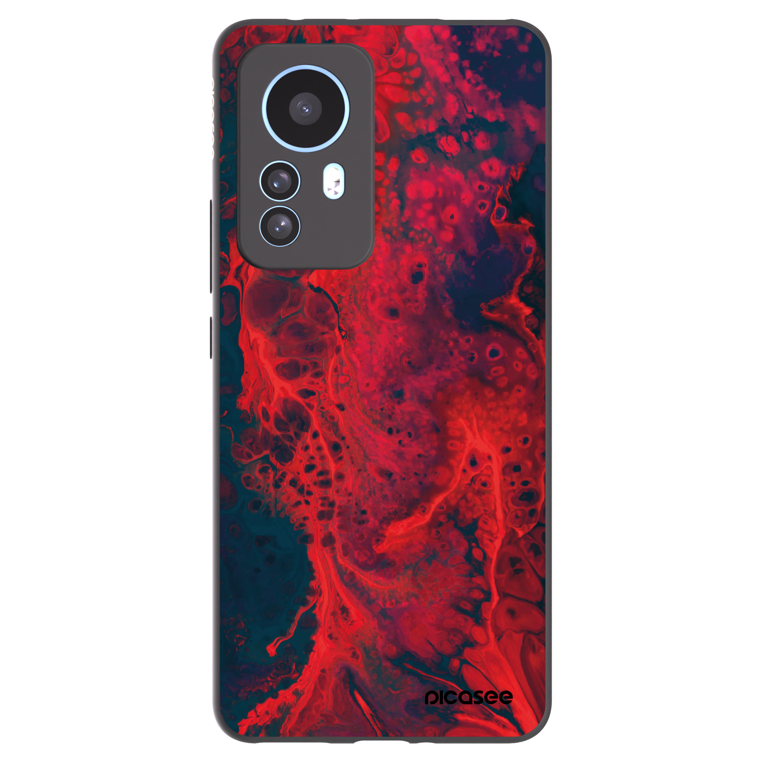 Picasee Xiaomi 12T Pro Hülle - Schwarzes Silikon - Organic red