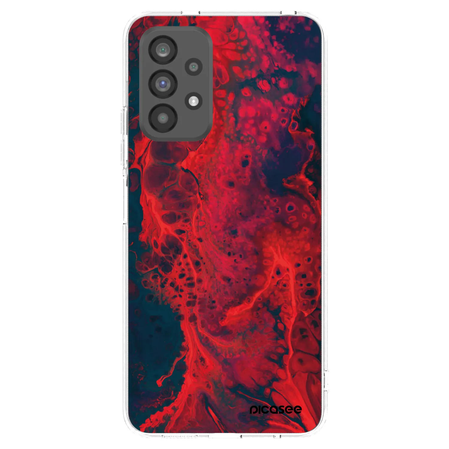 Picasee Samsung Galaxy A73 5G Hülle - Transparentes Silikon - Organic red