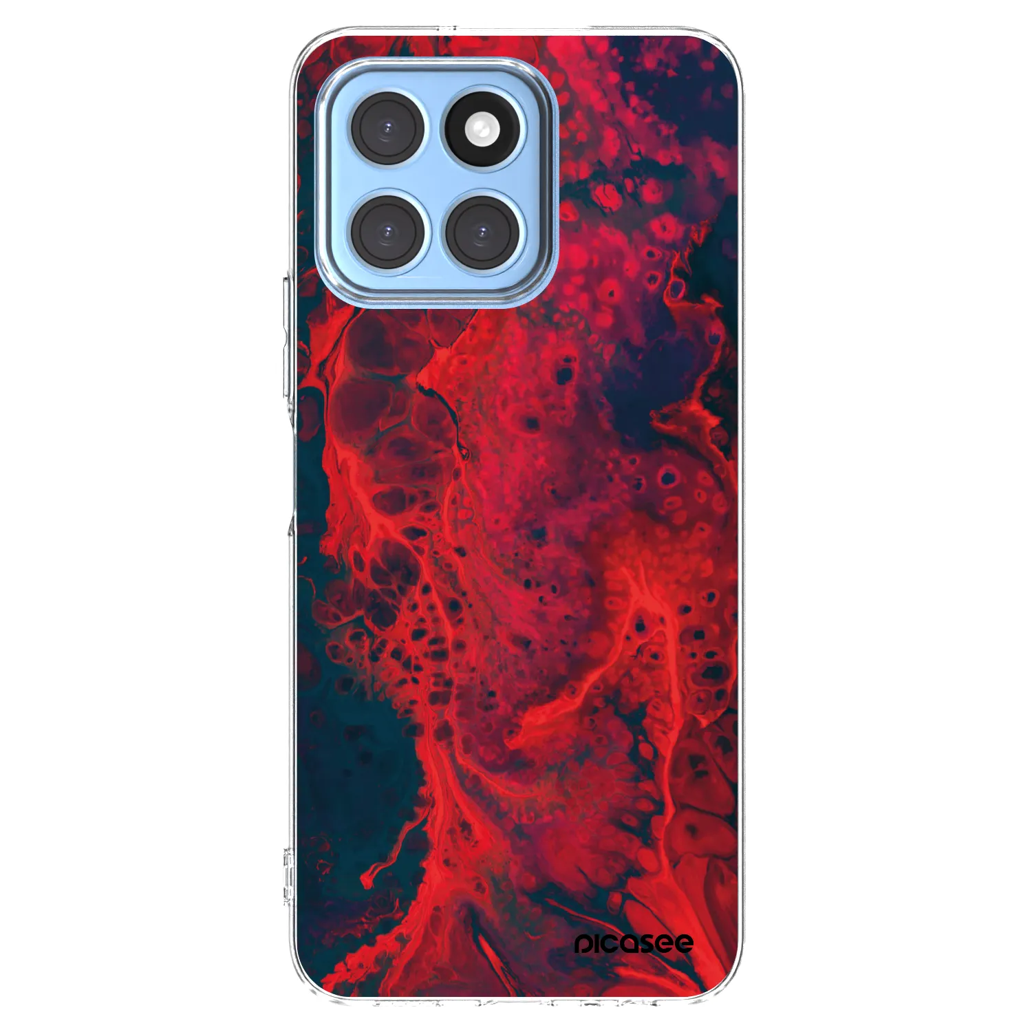 Picasee Honor X8 5G Hülle - Transparentes Silikon - Organic red