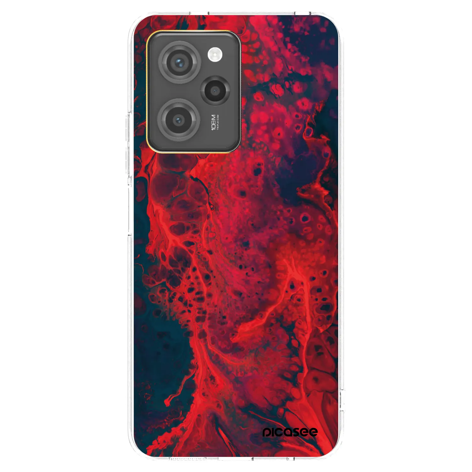 Picasee Xiaomi Poco X5 Pro Hülle - Schwarzes Silikon - Organic red