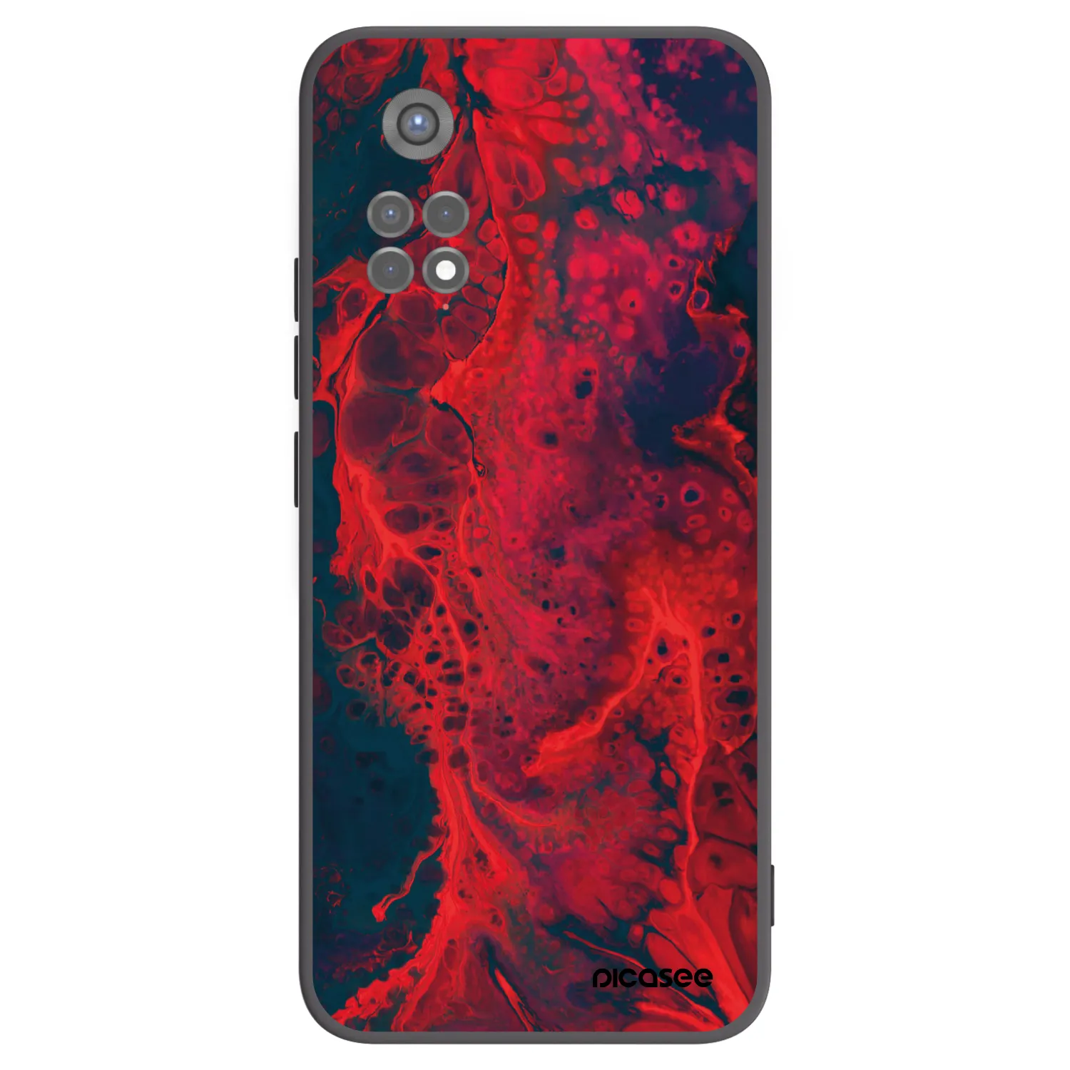 Picasee Xiaomi Redmi Note 11S 5G Hülle - Schwarzes Silikon - Organic red
