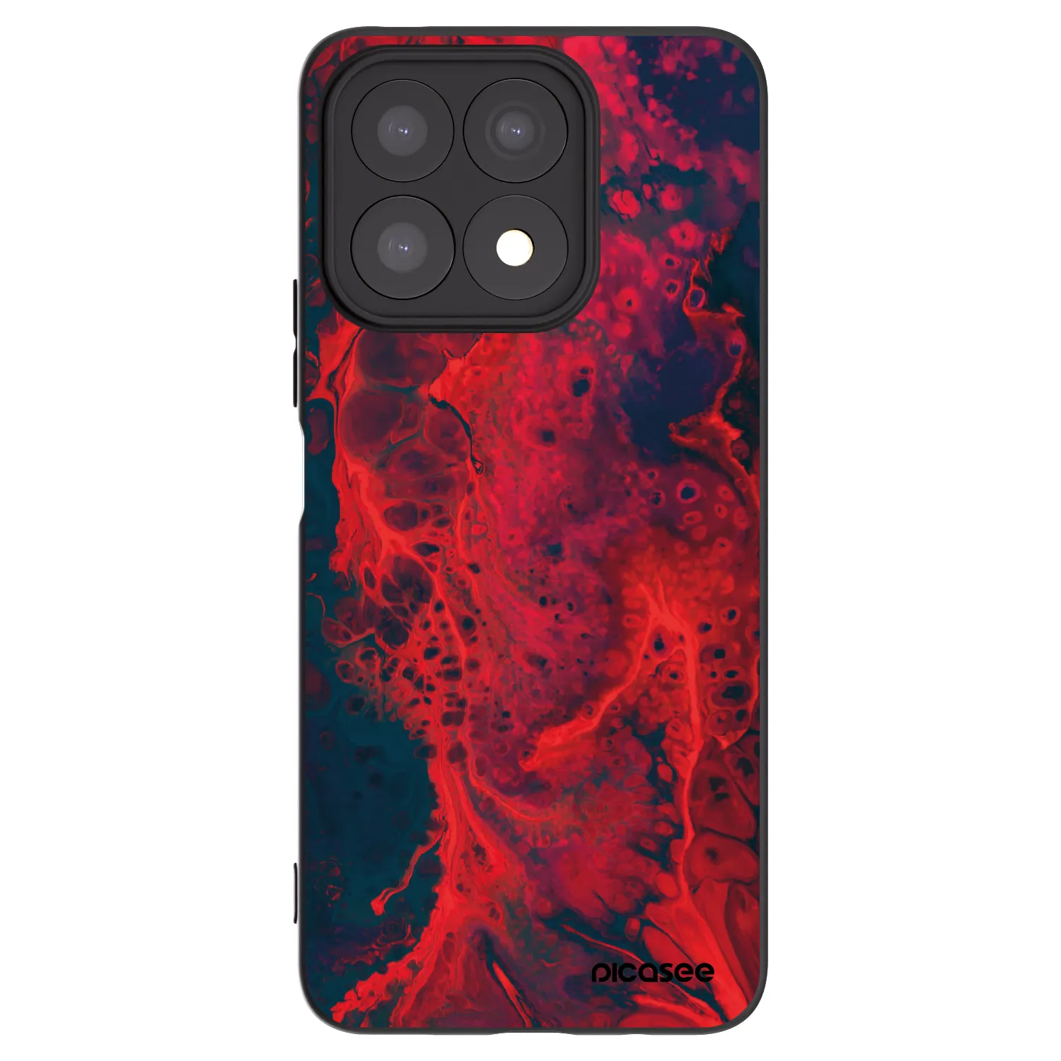 Picasee Honor X8a Hülle - Schwarzes Silikon - Organic red