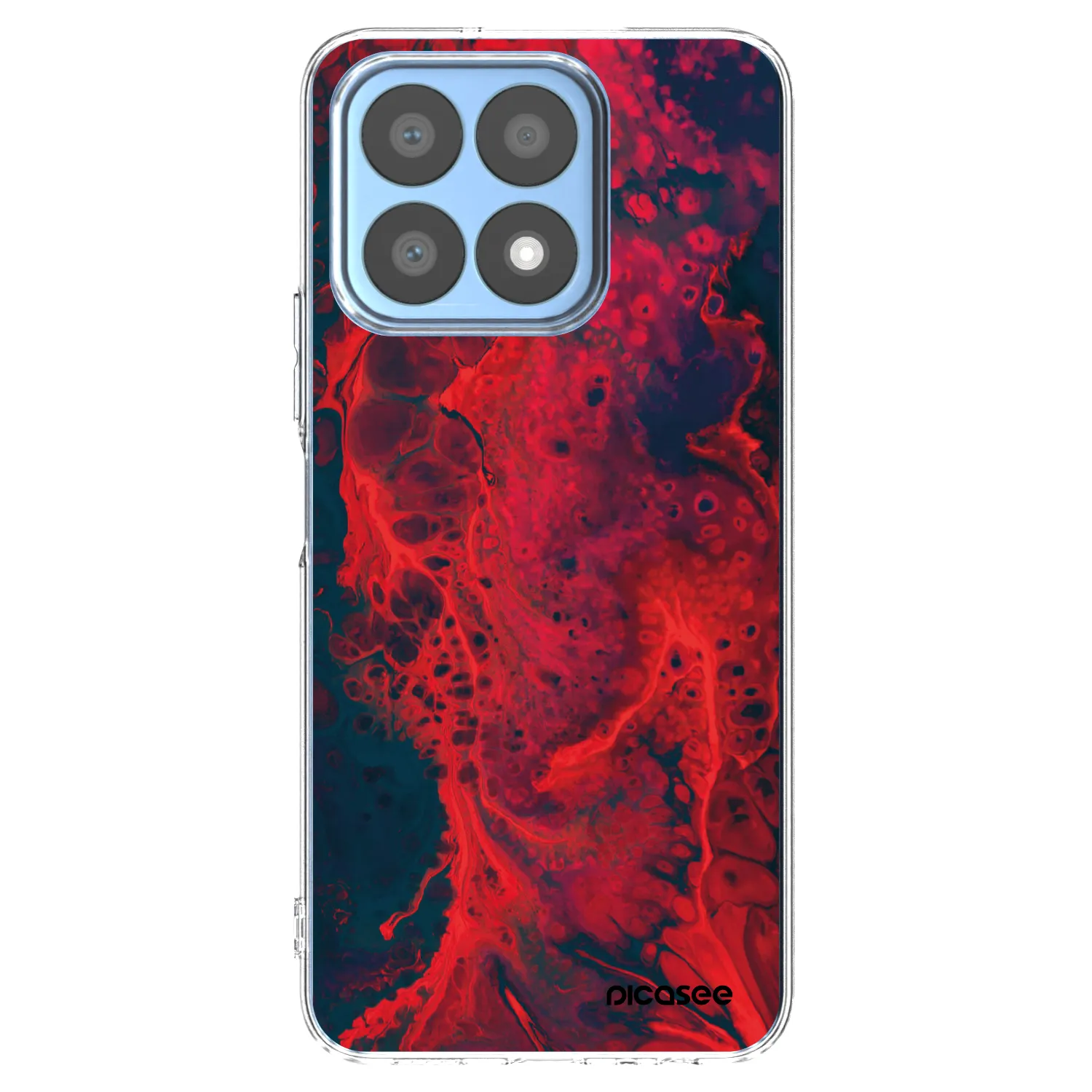 Picasee Honor X8a Hülle - Transparentes Silikon - Organic red