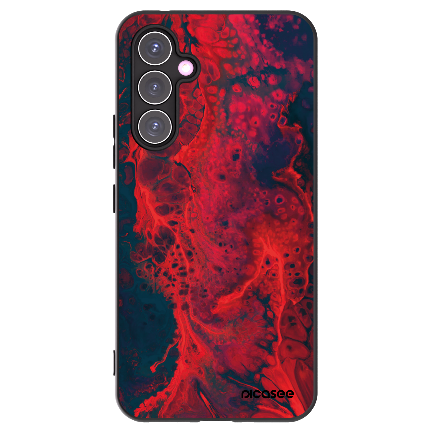 Picasee Samsung Galaxy A54 5G A546B Hülle - Schwarzes Silikon - Organic red