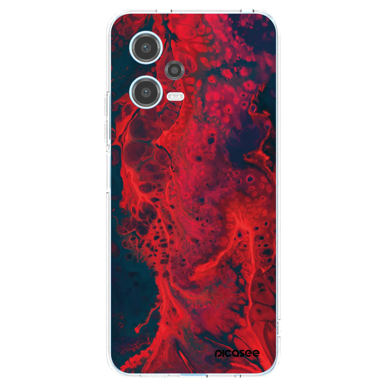 Picasee Xiaomi Redmi Note 12 5G Hülle - Transparentes Silikon - Organic red
