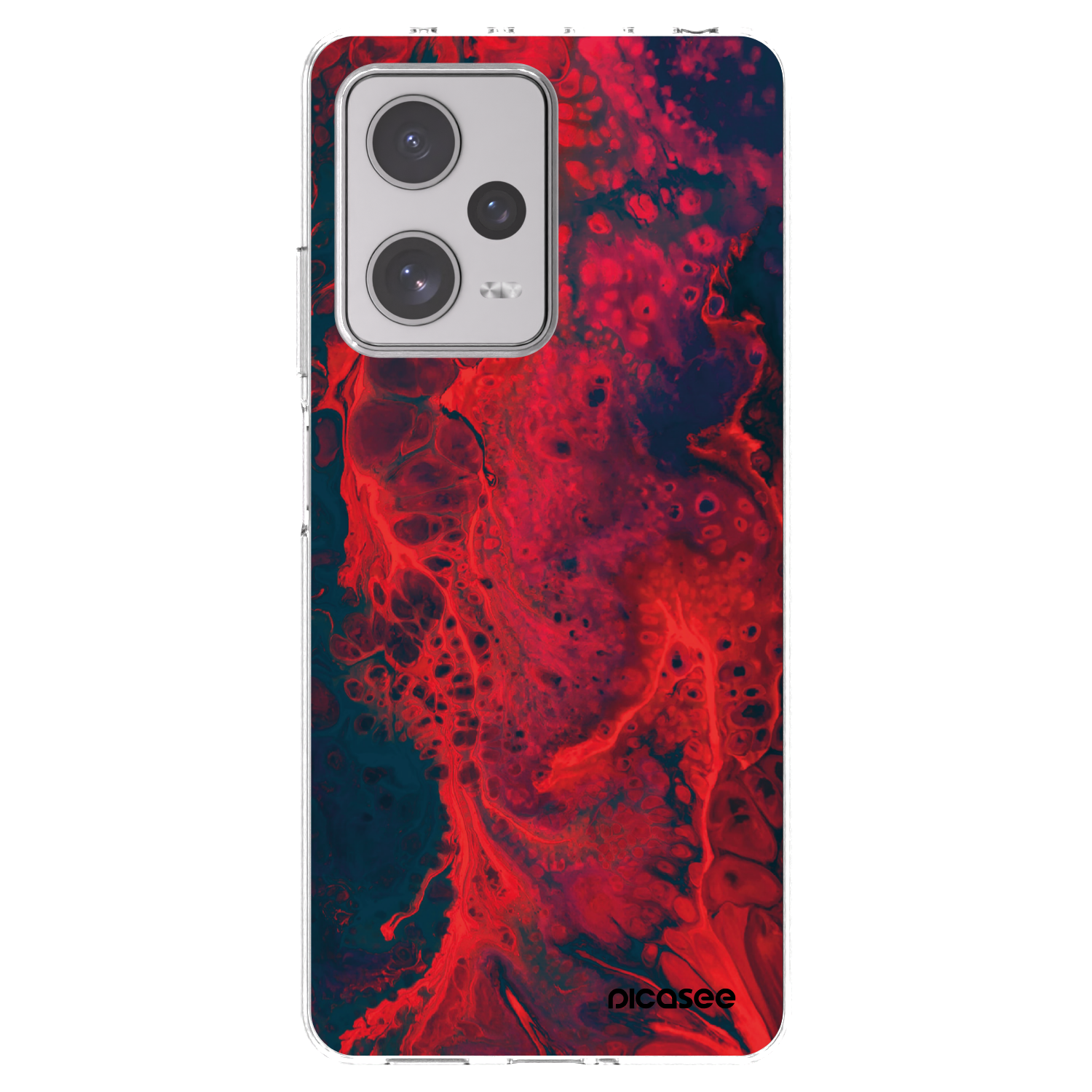 Picasee Xiaomi Redmi Note 12 Pro+ 5G Hülle - Transparentes Silikon - Organic red