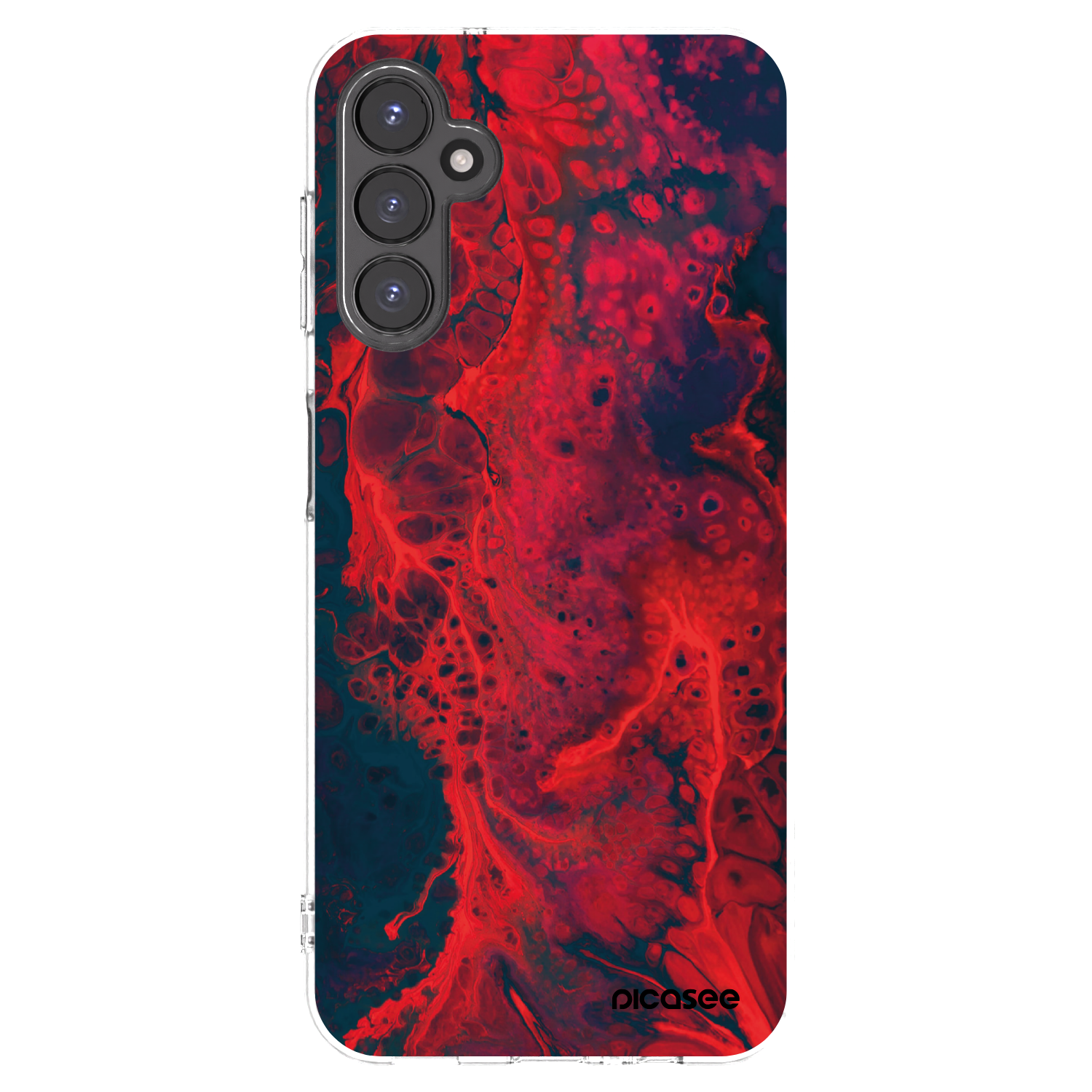 Picasee Samsung Galaxy A14 4G A145R Hülle - Transparentes Silikon - Organic red