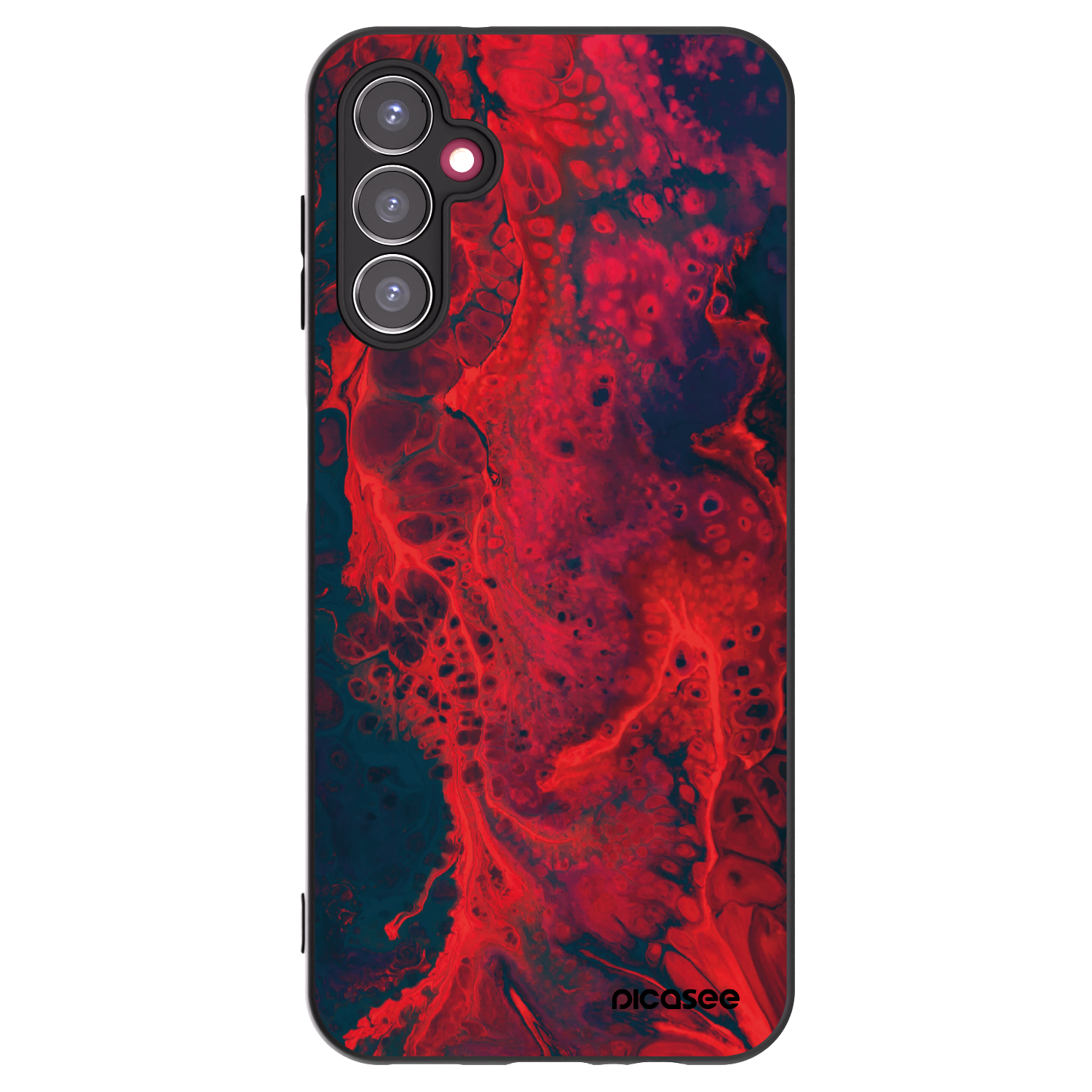 Picasee Samsung Galaxy A14 5G A146P Hülle - Schwarzes Silikon - Organic red