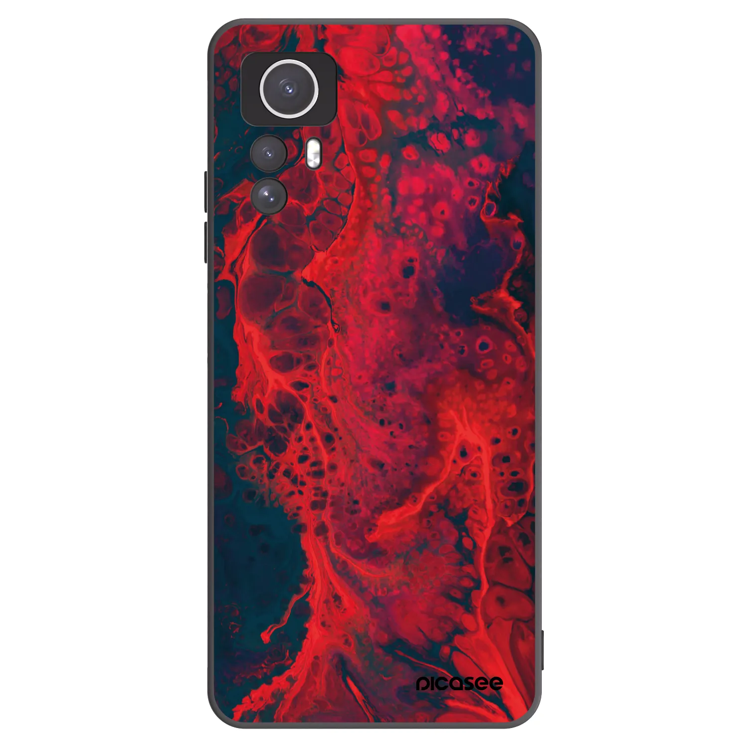 Picasee Xiaomi Redmi Note 12S Hülle - Schwarzes Silikon - Organic red