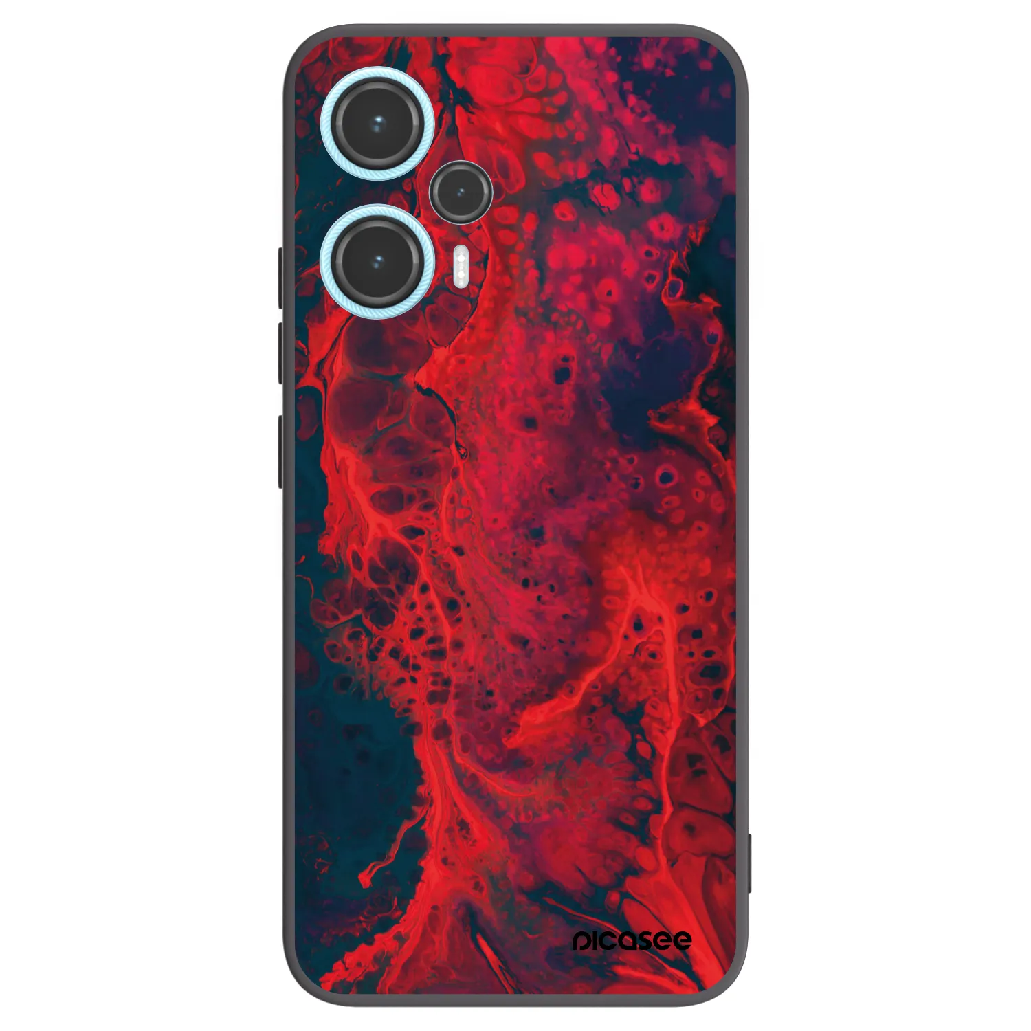 Picasee Xiaomi Poco F5 Hülle - Schwarzes Silikon - Organic red
