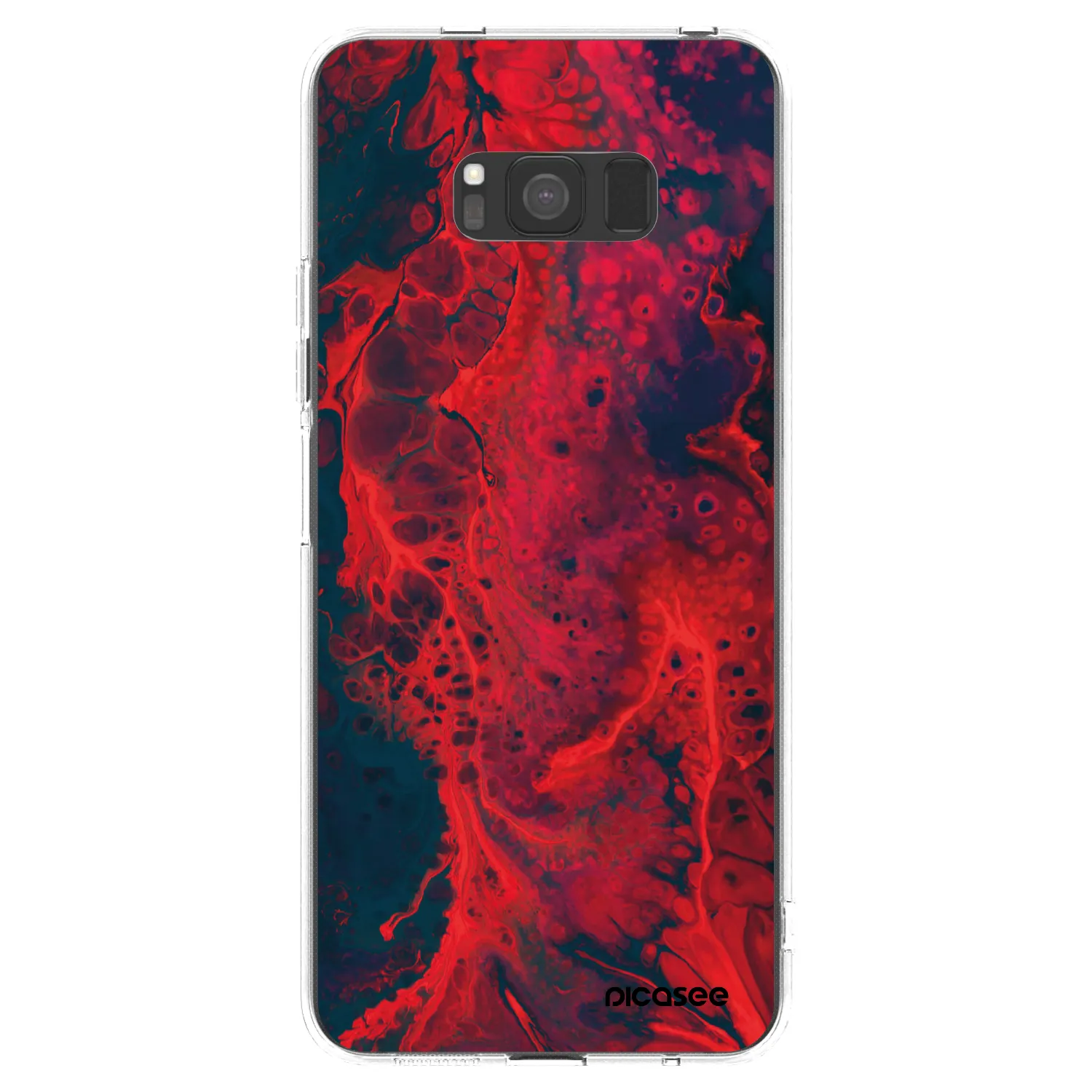 Picasee Samsung Galaxy S8 G950F Hülle - Transparentes Silikon - Organic red
