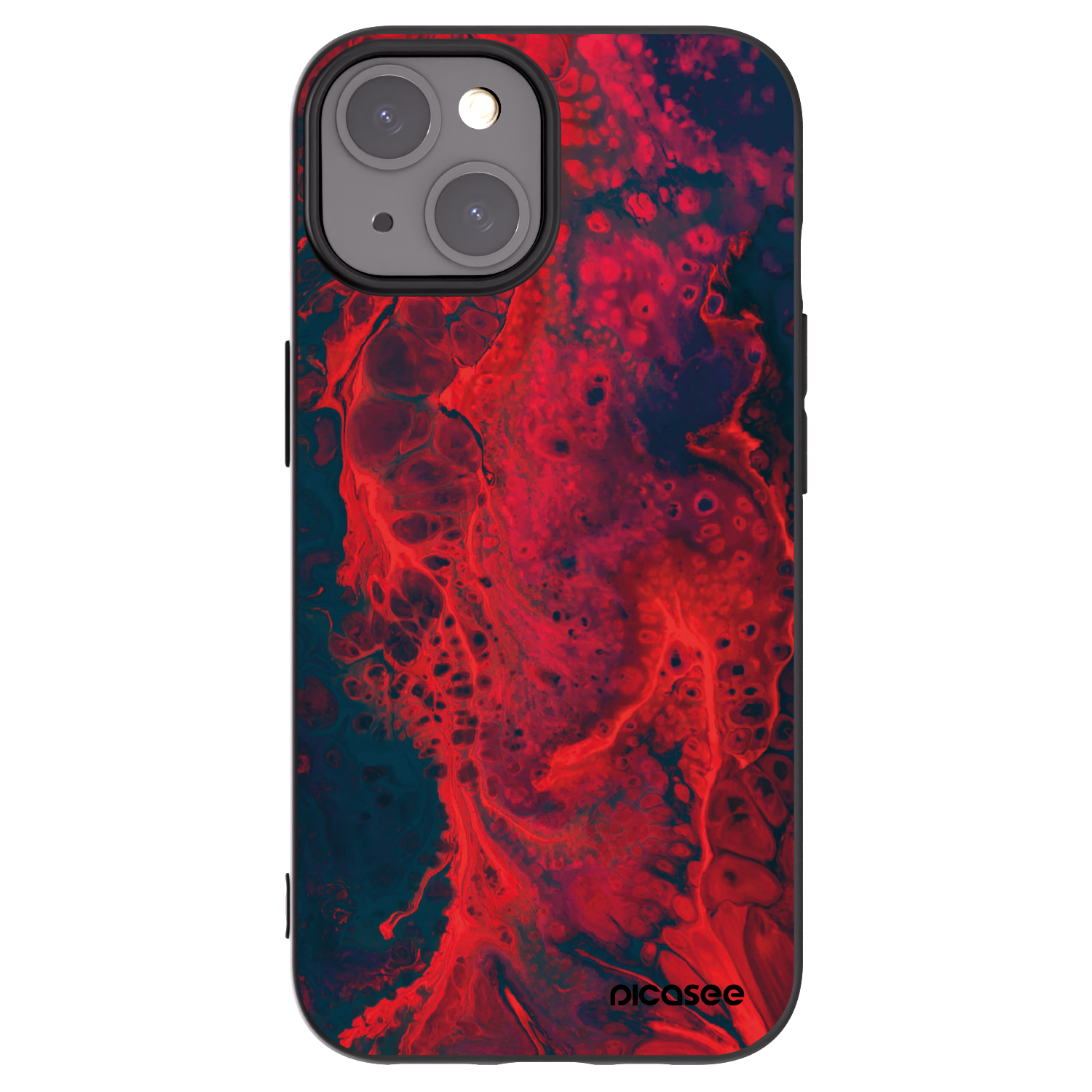 Picasee Apple iPhone 15 Hülle - Schwarzes Silikon - Organic red
