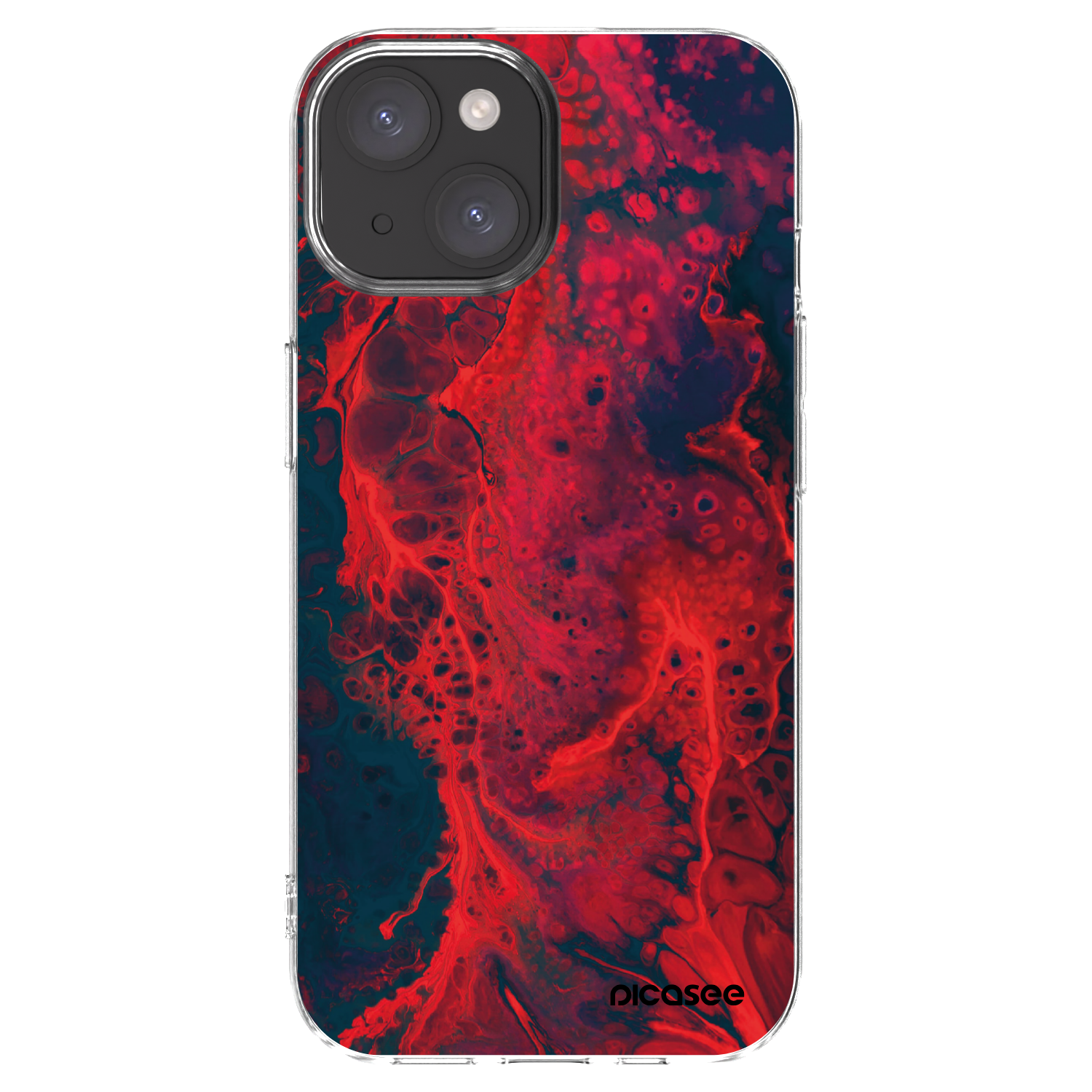 Picasee Apple iPhone 15 Hülle - Transparentes Silikon - Organic red