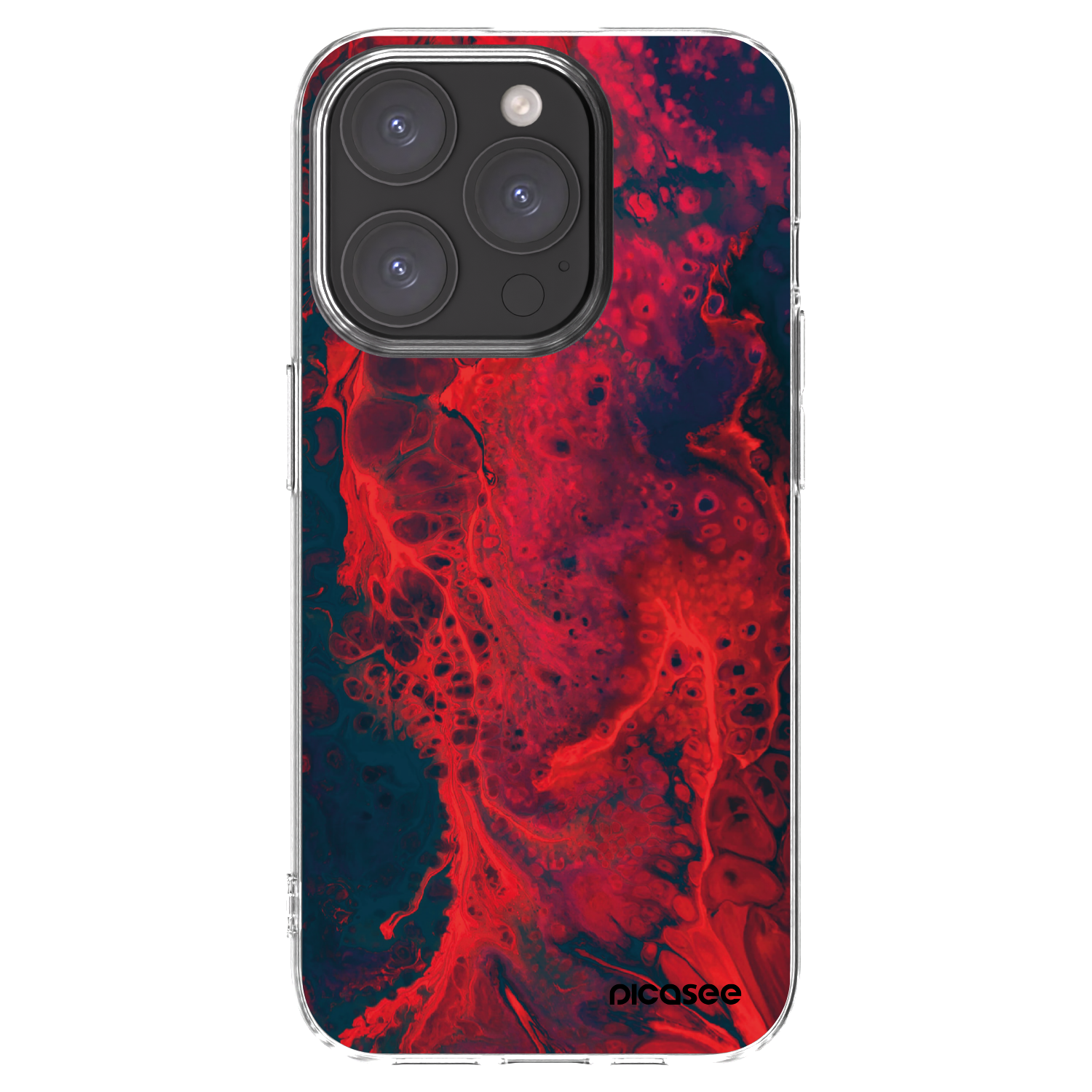 Picasee Apple iPhone 15 Pro Hülle - Transparentes Silikon - Organic red