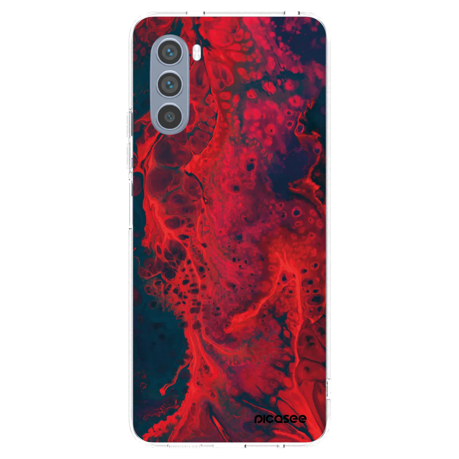 Picasee Motorola Moto G62 Hülle - Transparentes Silikon - Organic red