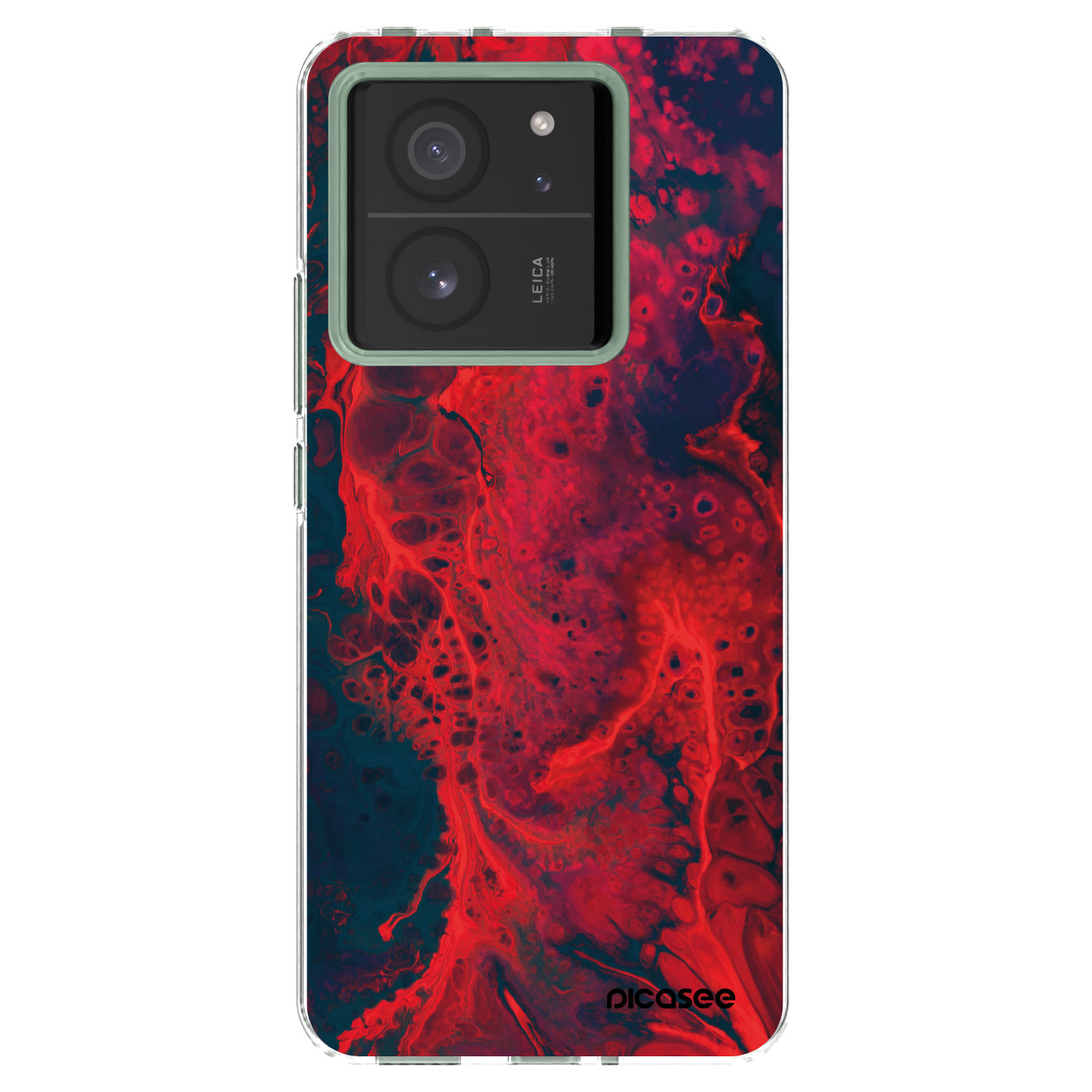 Picasee Xiaomi 13T Hülle - Transparentes Silikon - Organic red