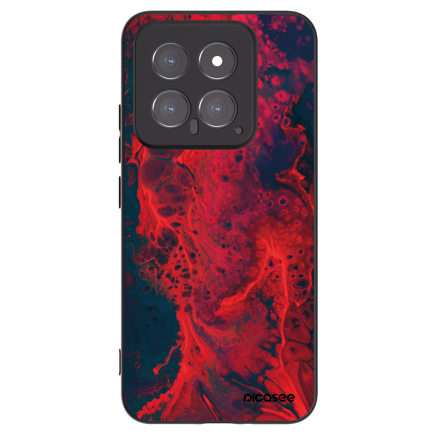 Picasee Xiaomi 14 Hülle - Schwarzes Silikon - Organic red