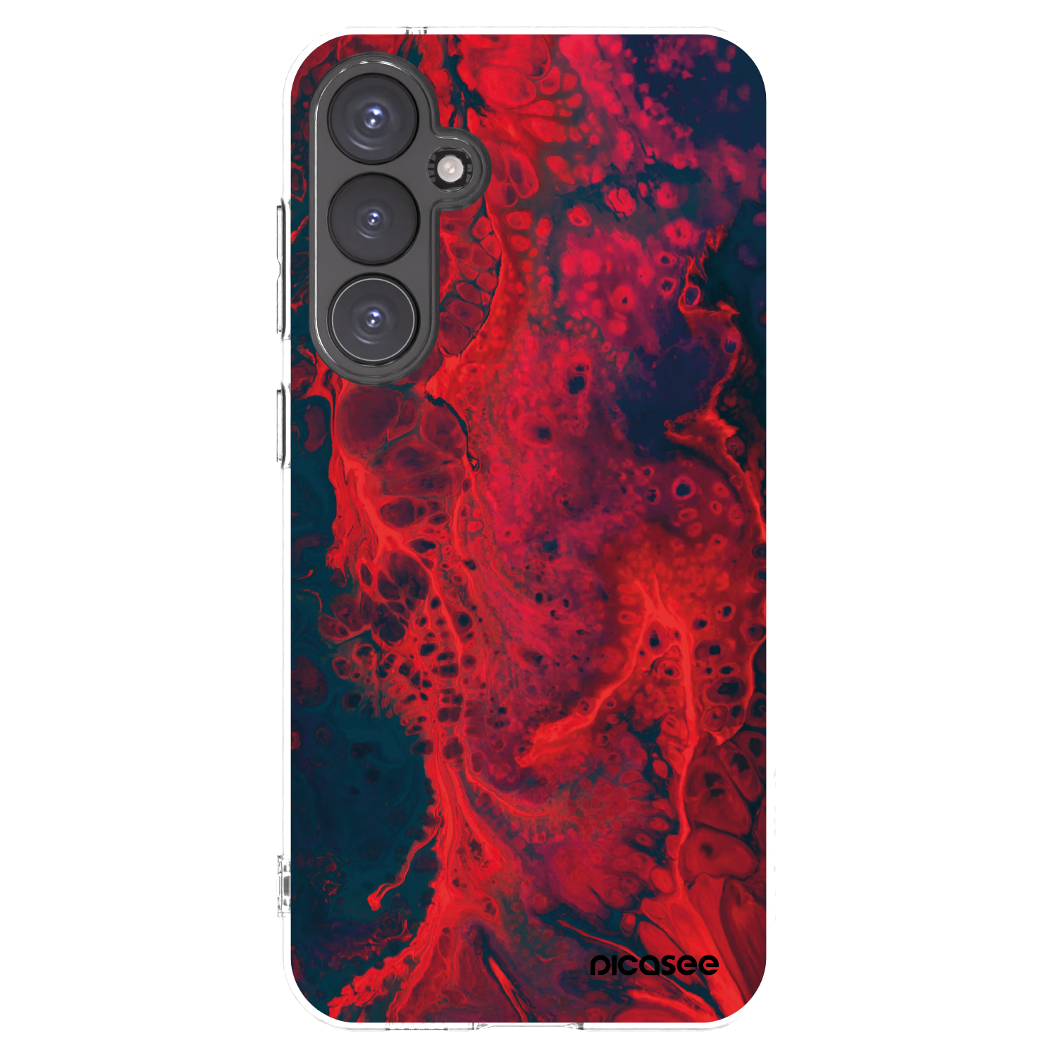 Picasee Samsung Galaxy S23 FE S711B Hülle - Transparentes Silikon - Organic red