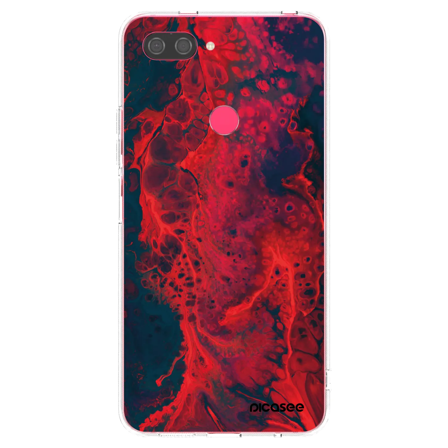Picasee Xiaomi Mi 8 Lite Hülle - Transparentes Silikon - Organic red