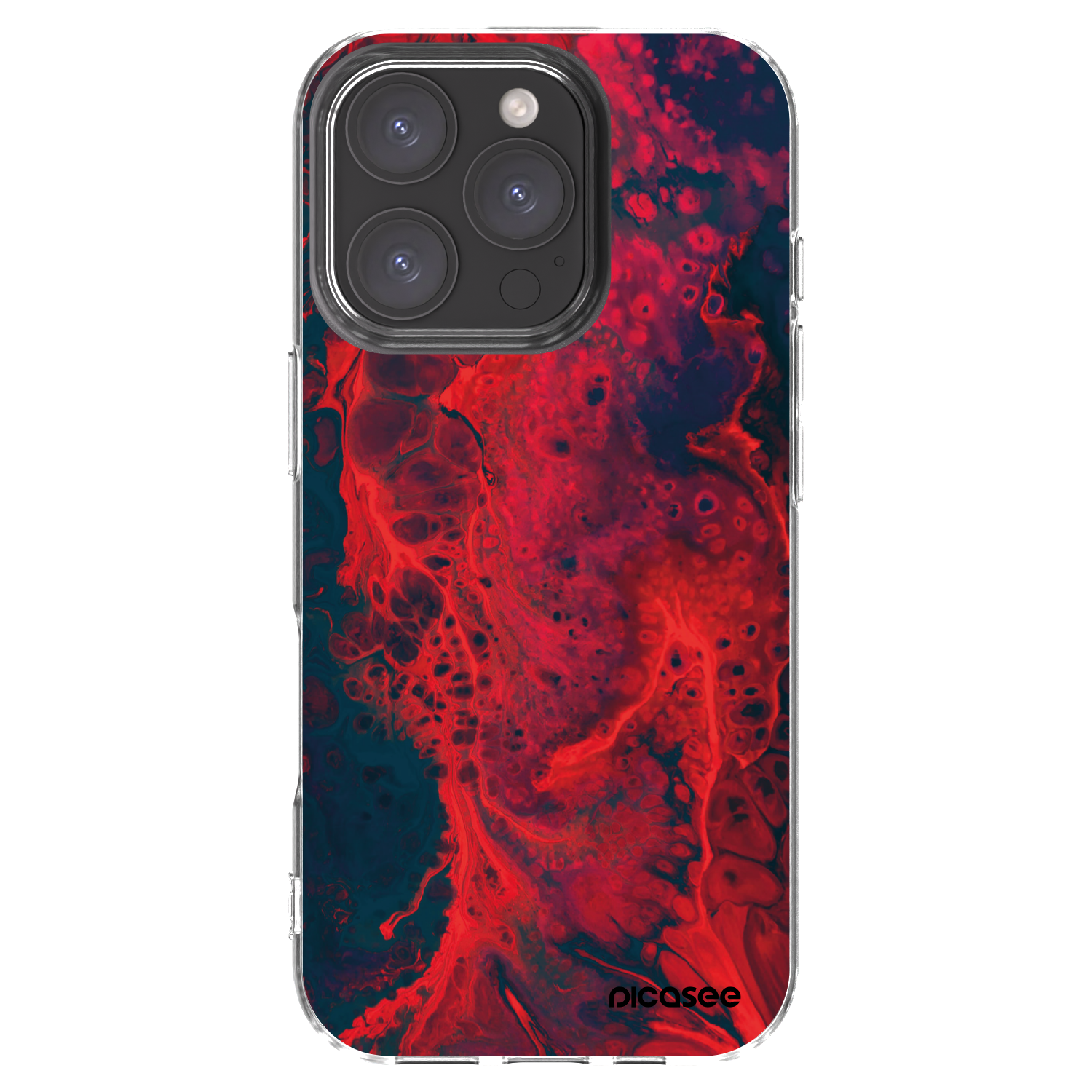 Picasee Apple iPhone 16 Pro Hülle - Transparentes Silikon - Organic red
