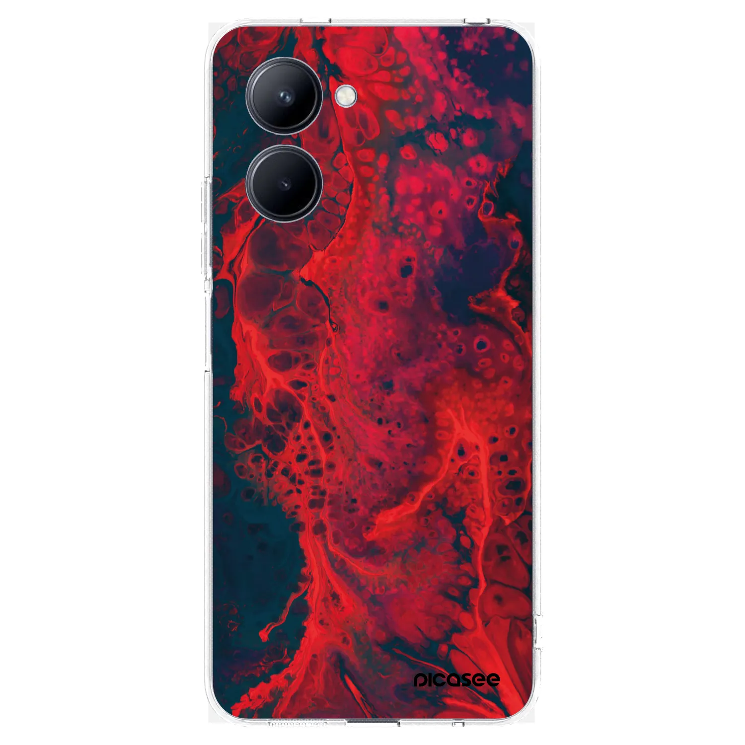 Picasee Realme C33 (2023) Hülle - Transparentes Silikon - Organic red