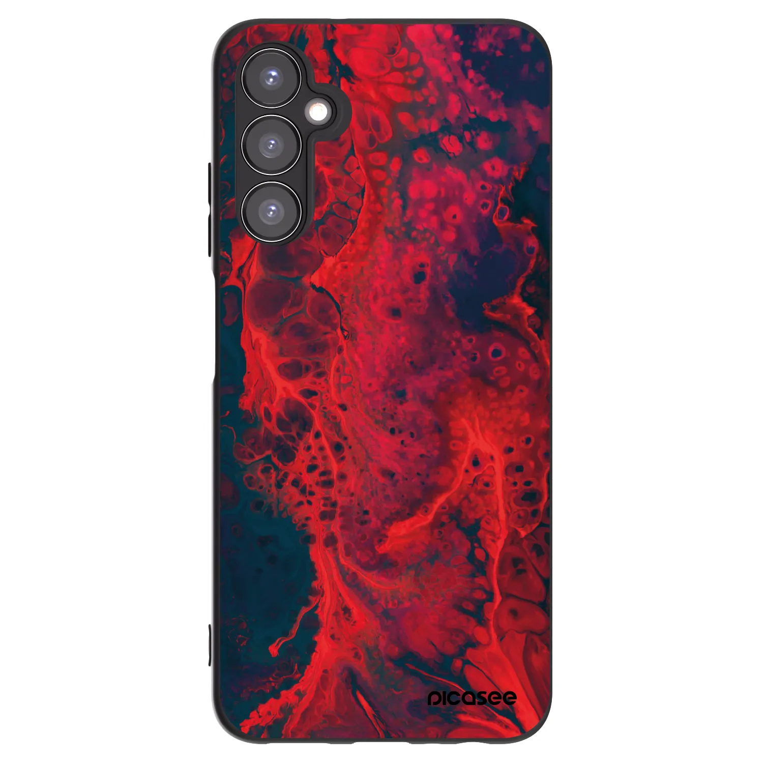 Picasee Samsung Galaxy A05s A057G Hülle - Schwarzes Silikon - Organic red