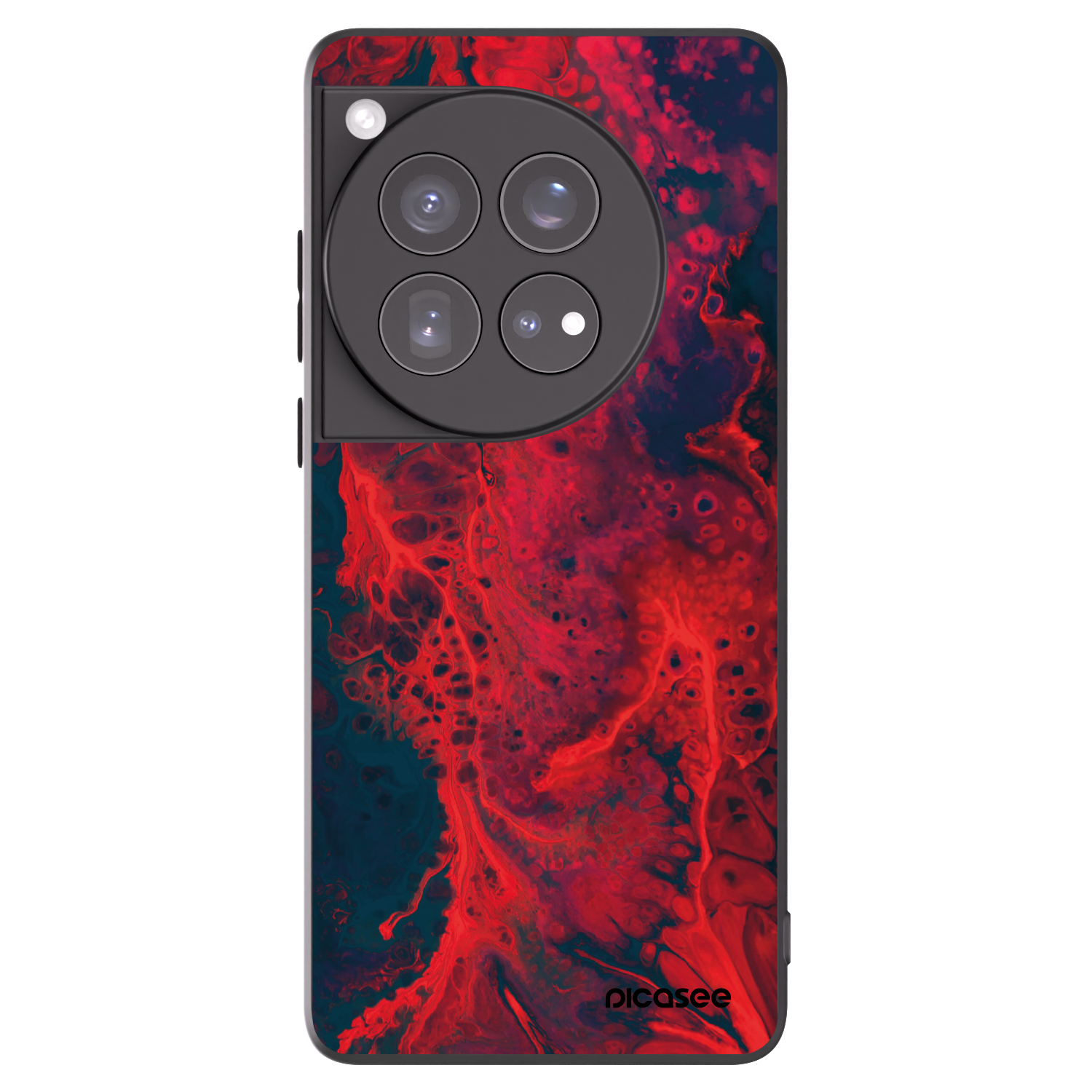 Picasee OnePlus 12 5G Hülle - Schwarzes Silikon - Organic red