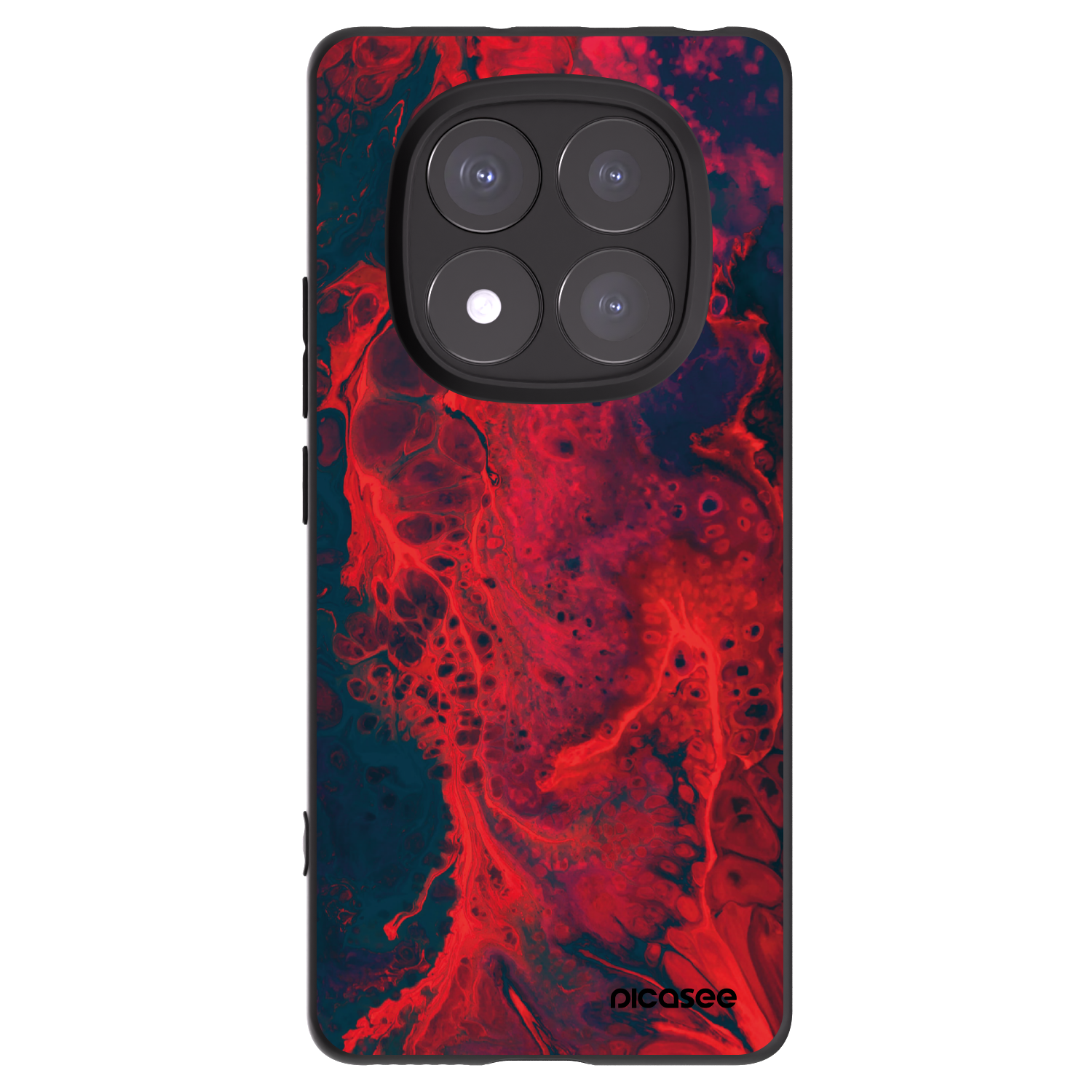 Picasee Xiaomi Redmi Note 14 Pro+ 5G Hülle - Schwarzes Silikon - Organic red