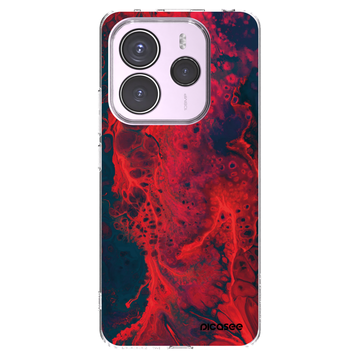 Picasee Xiaomi Redmi Note 14 5G Hülle - Transparentes Silikon - Organic red