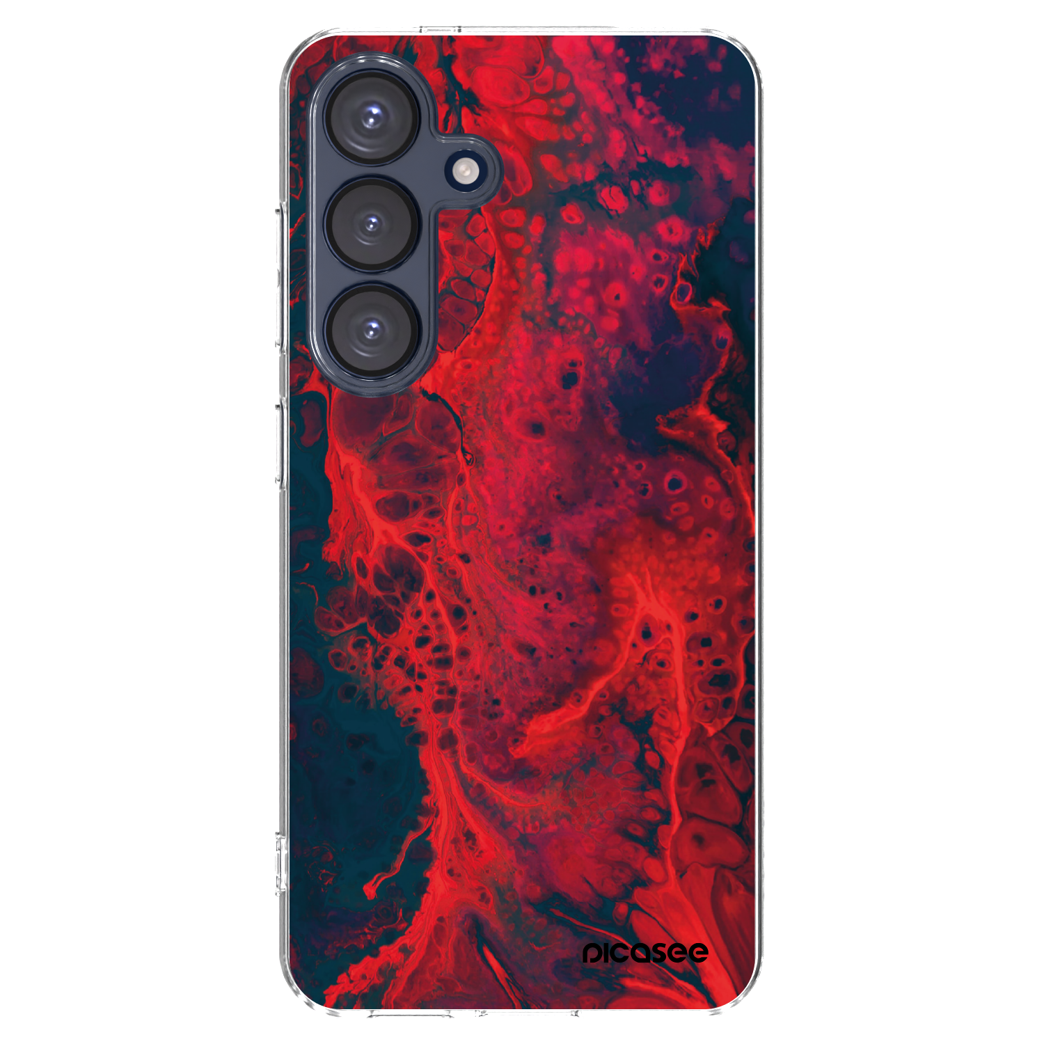Picasee Samsung Galaxy S25 5G Hülle - Transparentes Silikon - Organic red