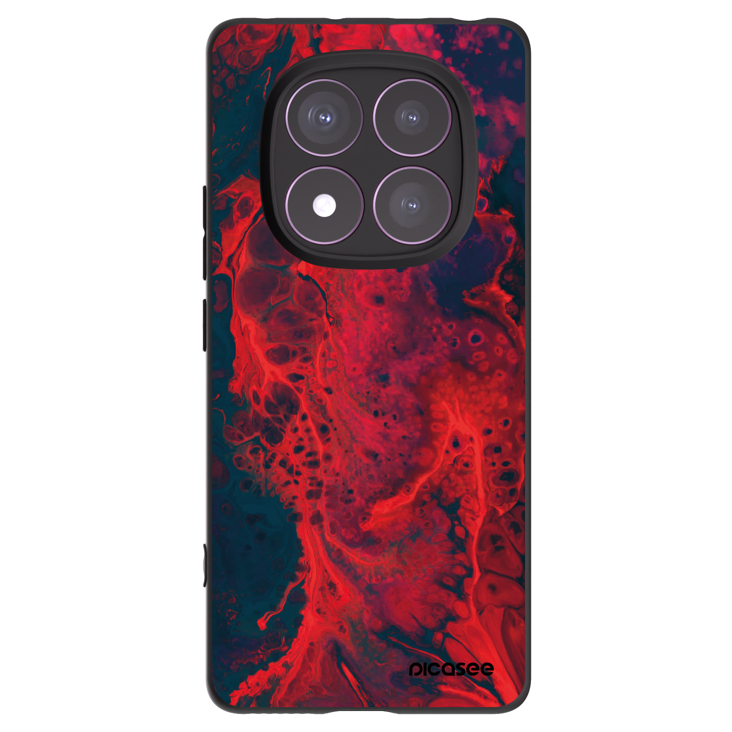Picasee Xiaomi Redmi Note 14 Pro 4G Hülle - Schwarzes Silikon - Organic red
