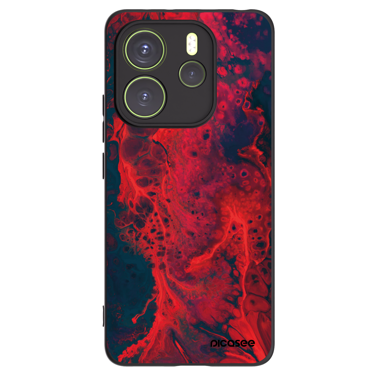 Picasee Xiaomi Redmi Note 14 4G Hülle - Schwarzes Silikon - Organic red