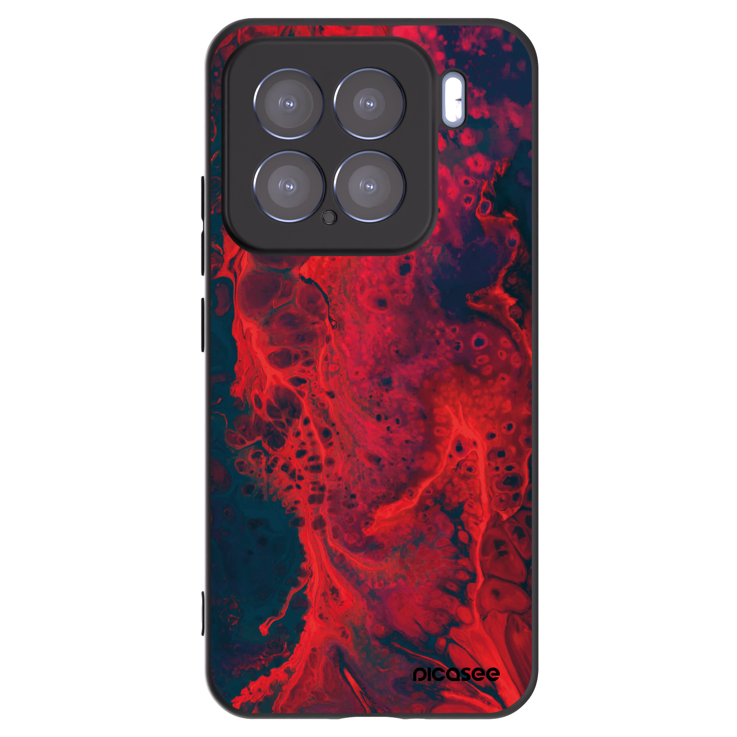 Picasee Xiaomi 15 Hülle - Schwarzes Silikon - Organic red