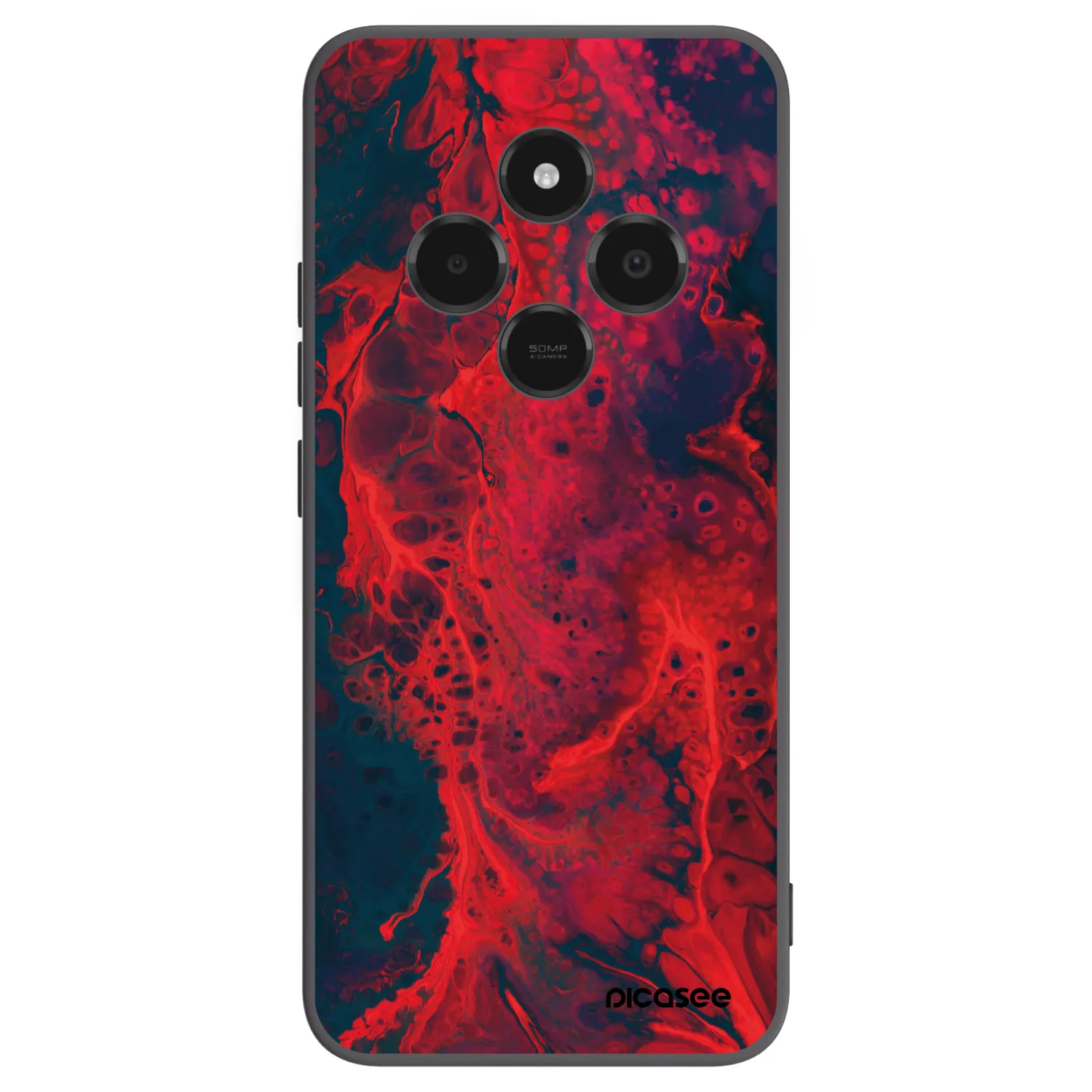 Picasee Xiaomi Poco C75 Hülle - Schwarzes Silikon - Organic red