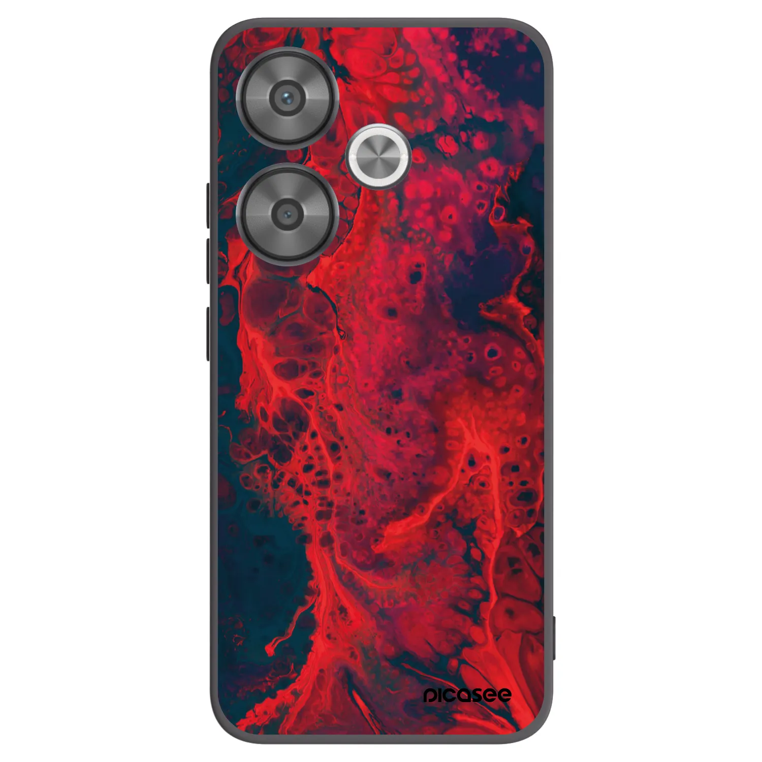Picasee Xiaomi Poco F6 Hülle - Schwarzes Silikon - Organic red