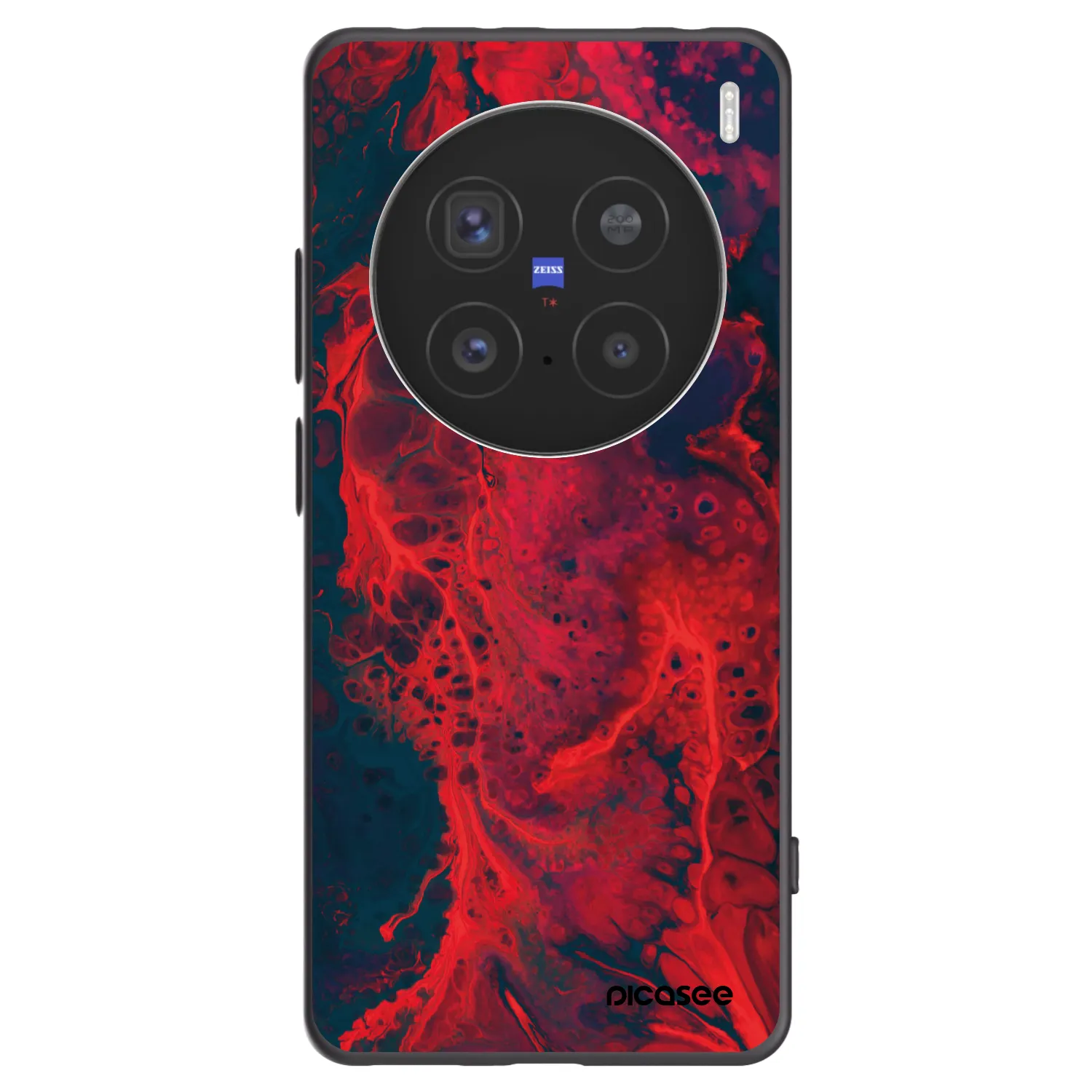 Picasee Vivo X200 Pro Hülle - Schwarzes Silikon - Organic red