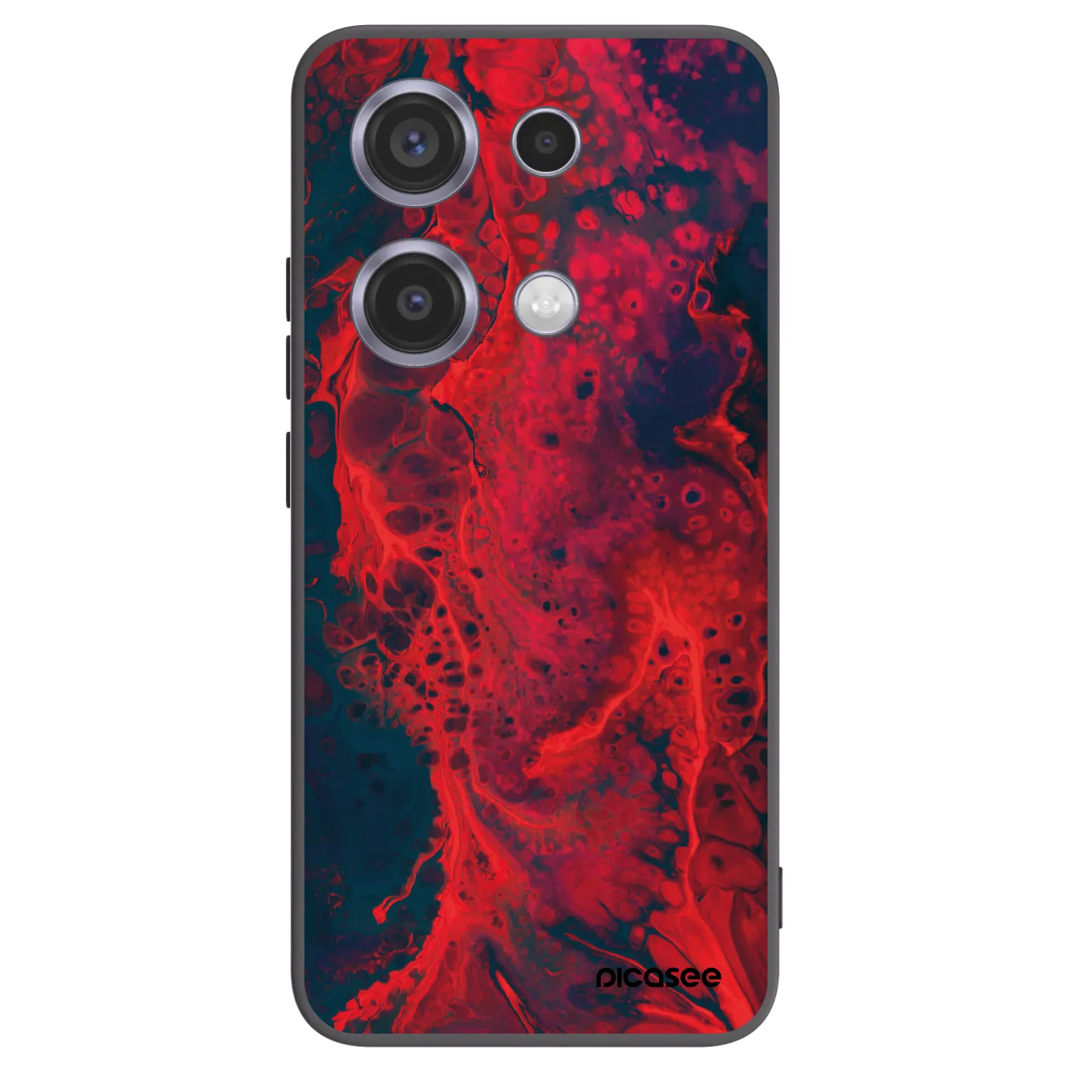 Picasee Xiaomi Redmi Note 14S Hülle - Schwarzes Silikon - Organic red